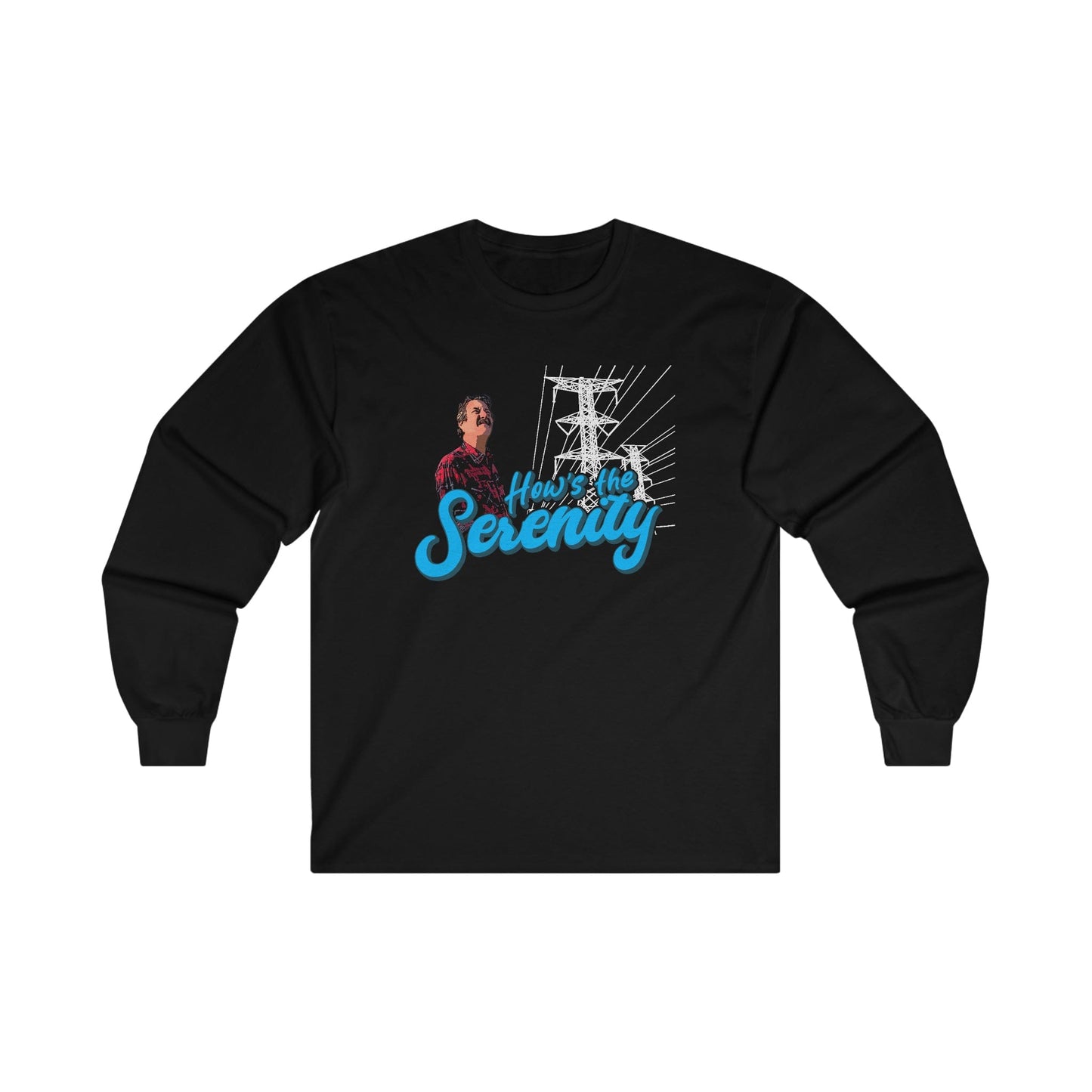 Hows The Serenity Long Sleeve Graphic Tees Australia S / Black Graphic T-Shirt Australia -  Cool Graphic T-Shirts Online -  Hows The Serenity Long Sleeve | Funny Aussie T-Shirt Australia