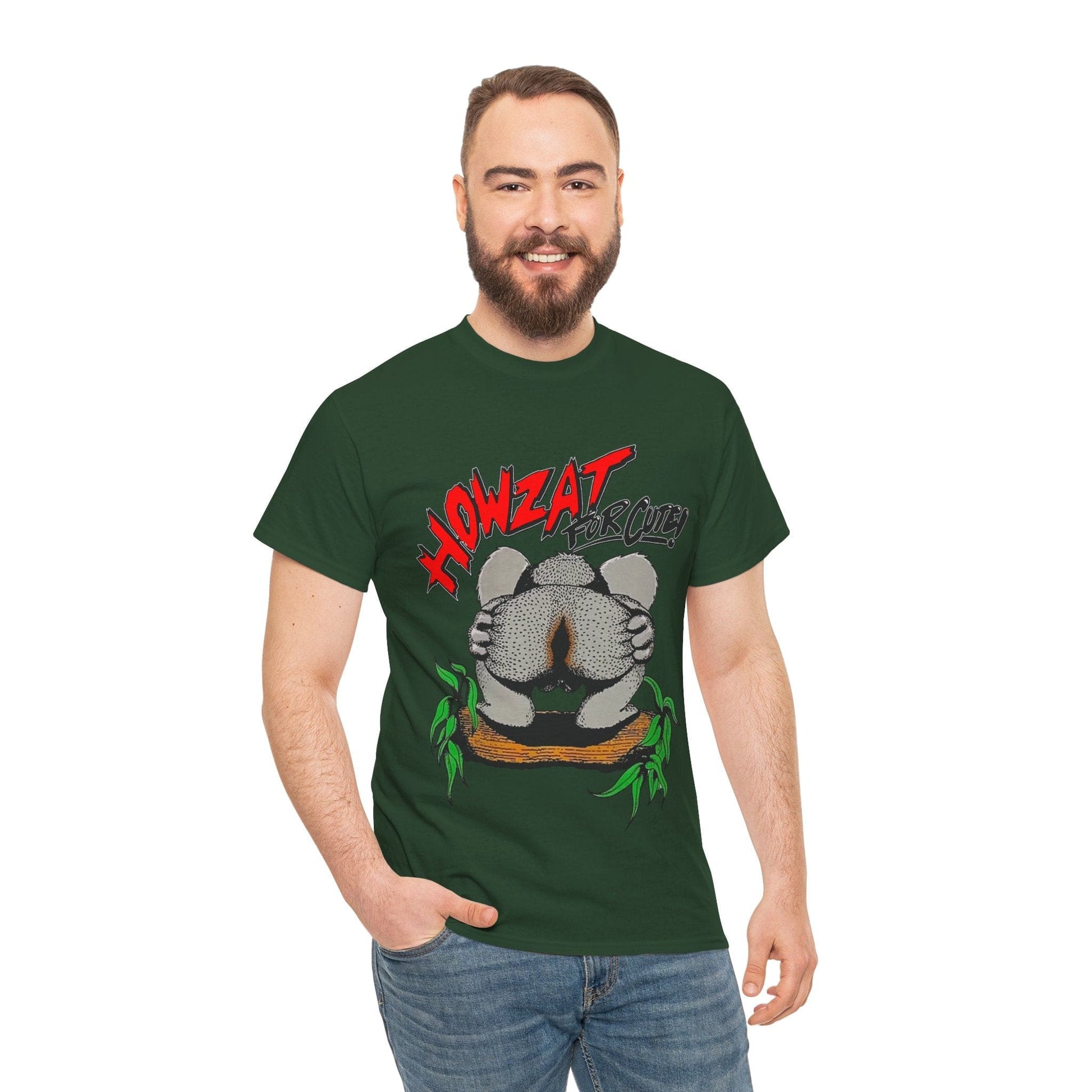 Howzat For Cute Graphic Tee Graphic Tees Australia Forest Green / S Graphic T-Shirt Australia -  Cool Graphic T-Shirts Online -  Howzat For Cute T-Shirt | Vintage 80's Graphic Tee