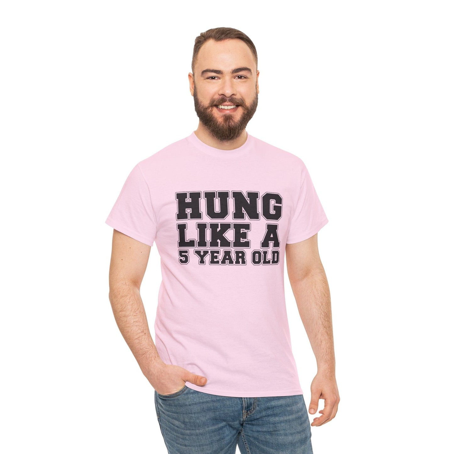 Hung Like A Five Year Old Graphic Tee Graphic Tees Australia Light Pink / S Graphic T-Shirt Australia -  Cool Graphic T-Shirts Online -  Hung Like A Five Year Old T-Shirt | Funny Rude Offensive T-Shirt