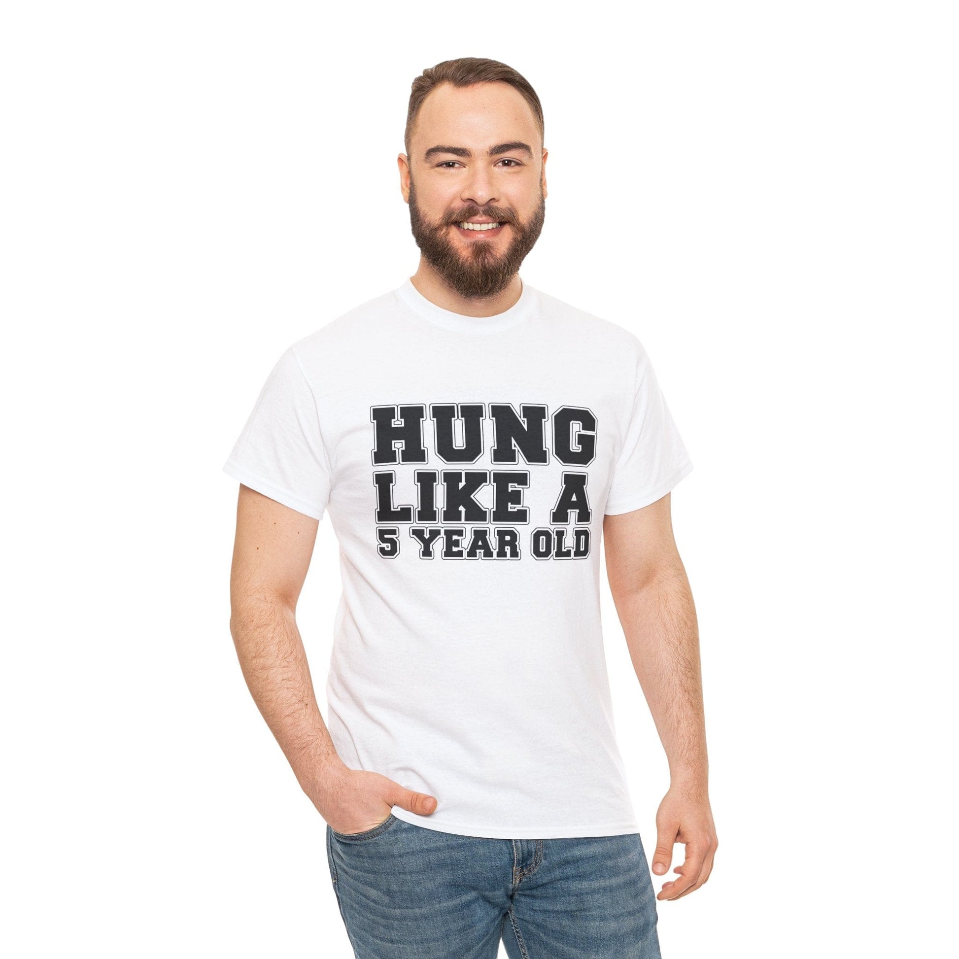 Hung Like A Five Year Old Graphic Tee Graphic Tees Australia White / S Graphic T-Shirt Australia -  Cool Graphic T-Shirts Online -  Hung Like A Five Year Old T-Shirt | Funny Rude Offensive T-Shirt