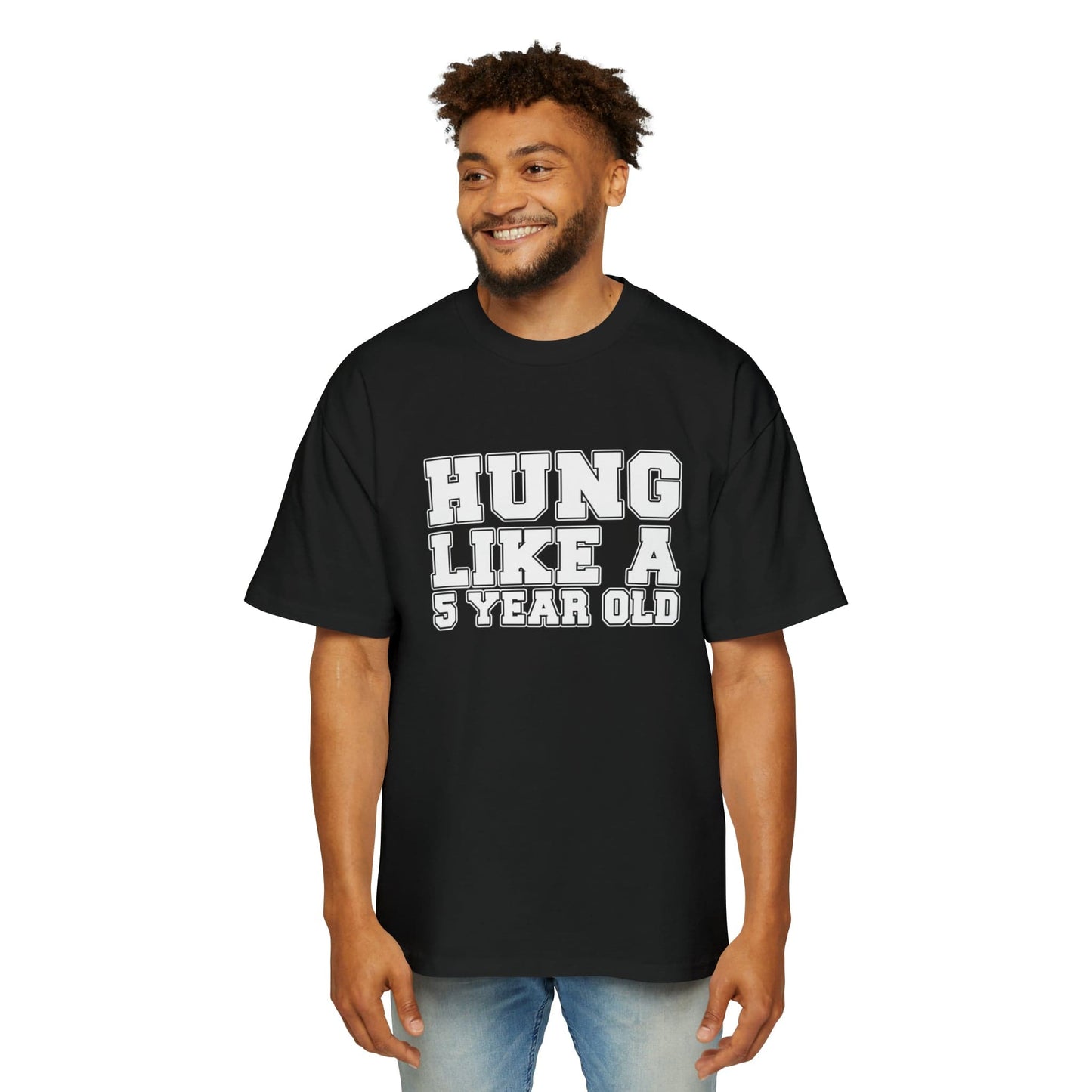 Hung Like A Five Year Old Oversized Tee Graphic Tees Australia Black / S Graphic T-Shirt Australia -  Cool Graphic T-Shirts Online - 