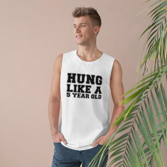 Hung Like A Five Year Old Tank Top Graphic Tees Australia White / XS Graphic T-Shirt Australia -  Cool Graphic T-Shirts Online - 