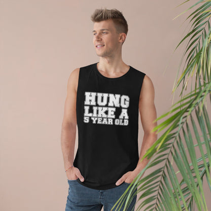 Hung Like A Five Year Old Tank Top Graphic Tees Australia Black / XS Graphic T-Shirt Australia -  Cool Graphic T-Shirts Online - 