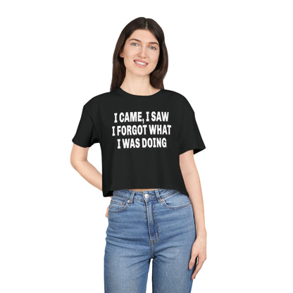 I Came I Saw I Forgot Crop Tee Graphic Tees Australia Black / XS Graphic T-Shirt Australia -  Cool Graphic T-Shirts Online -  I Came I Saw I Forgot Crop Tee | Funny Womens T-Shirts Australia