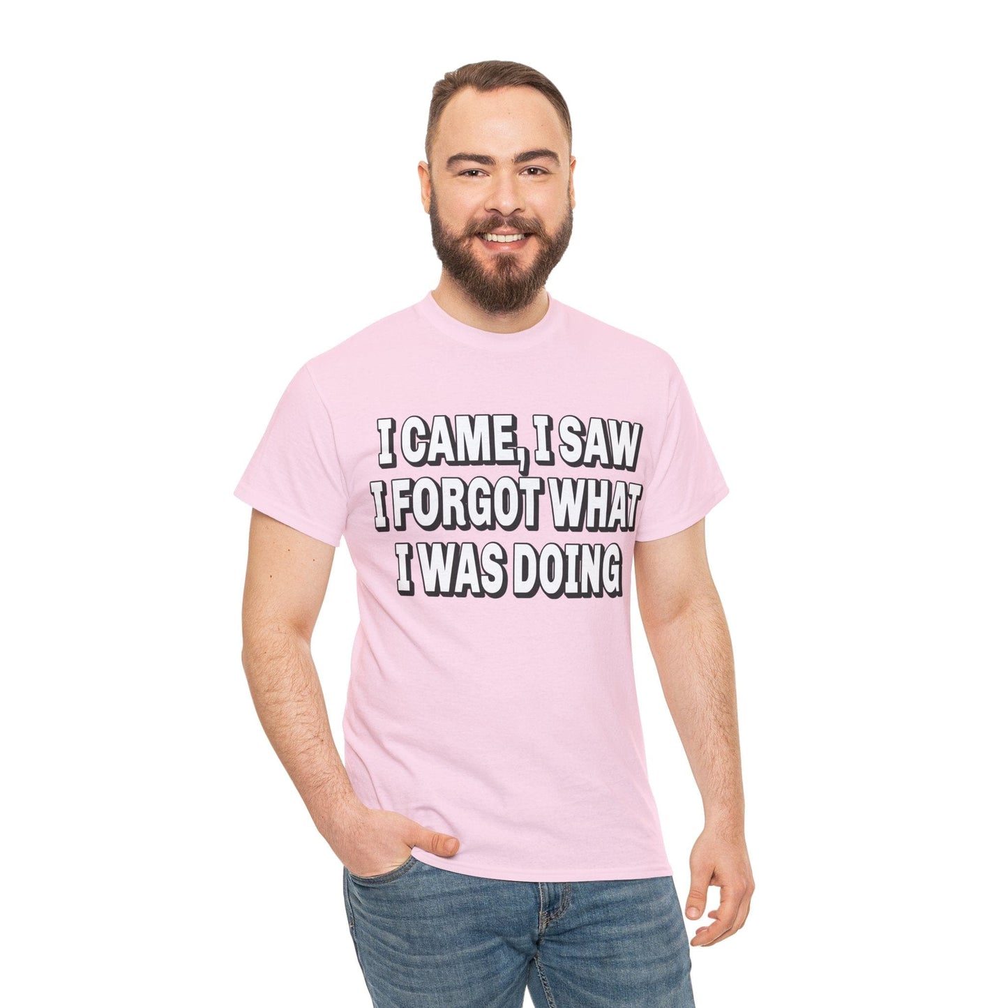 I Came I Saw I Forgot Graphic Tee Graphic Tees Australia Light Pink / S Graphic T-Shirt Australia -  Cool Graphic T-Shirts Online -  I Came I Saw I Forgot T-Shirt | Funny T-Shirts Australia