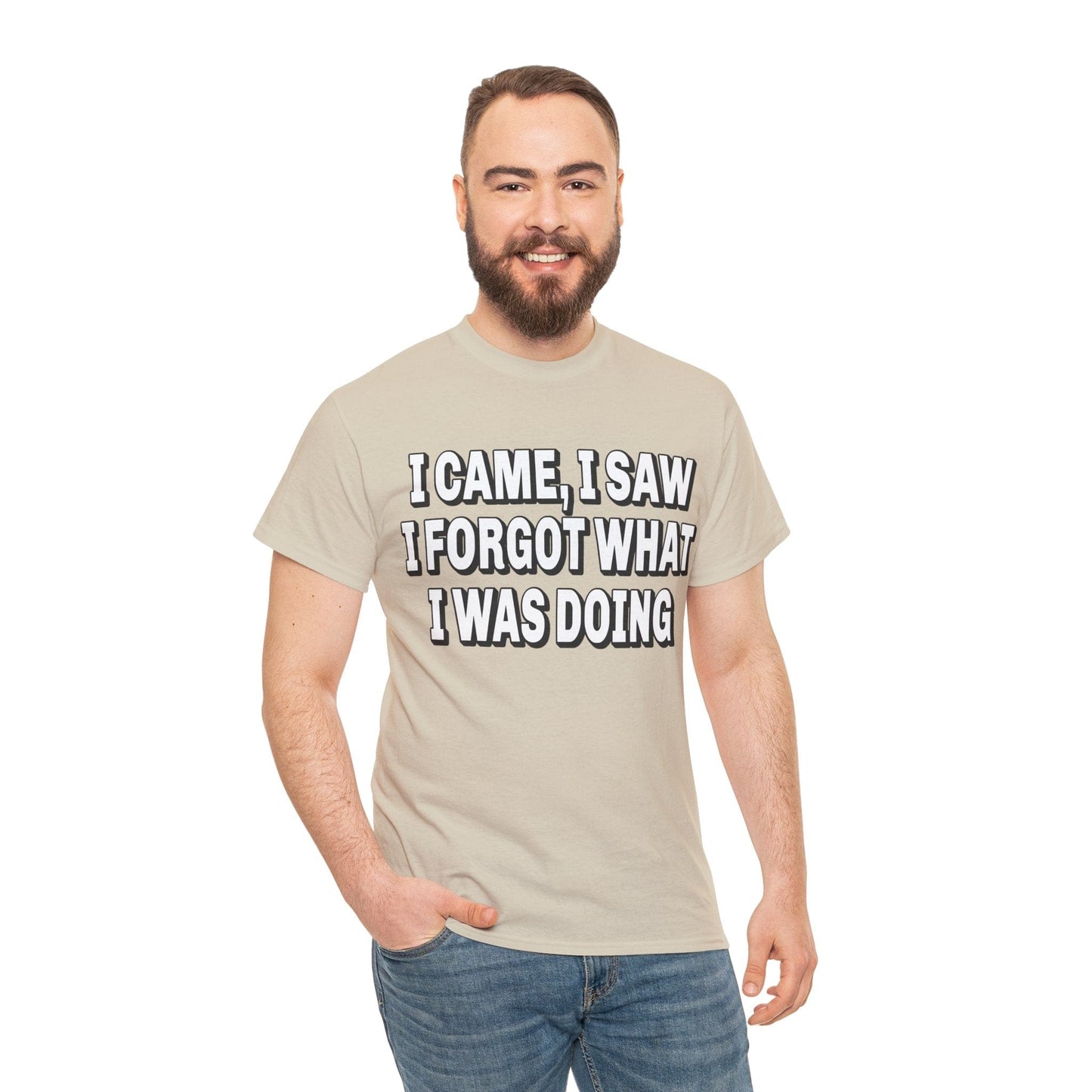 I Came I Saw I Forgot Graphic Tee Graphic Tees Australia Sand / S Graphic T-Shirt Australia -  Cool Graphic T-Shirts Online -  I Came I Saw I Forgot T-Shirt | Funny T-Shirts Australia