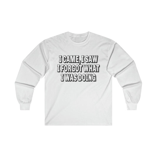 I Came I Saw I Forgot Long Sleeve Graphic Tees Australia S / White Graphic T-Shirt Australia -  Cool Graphic T-Shirts Online -  I Came I Saw I Forgot Long Sleeve | Long Sleeve T-Shirts Online