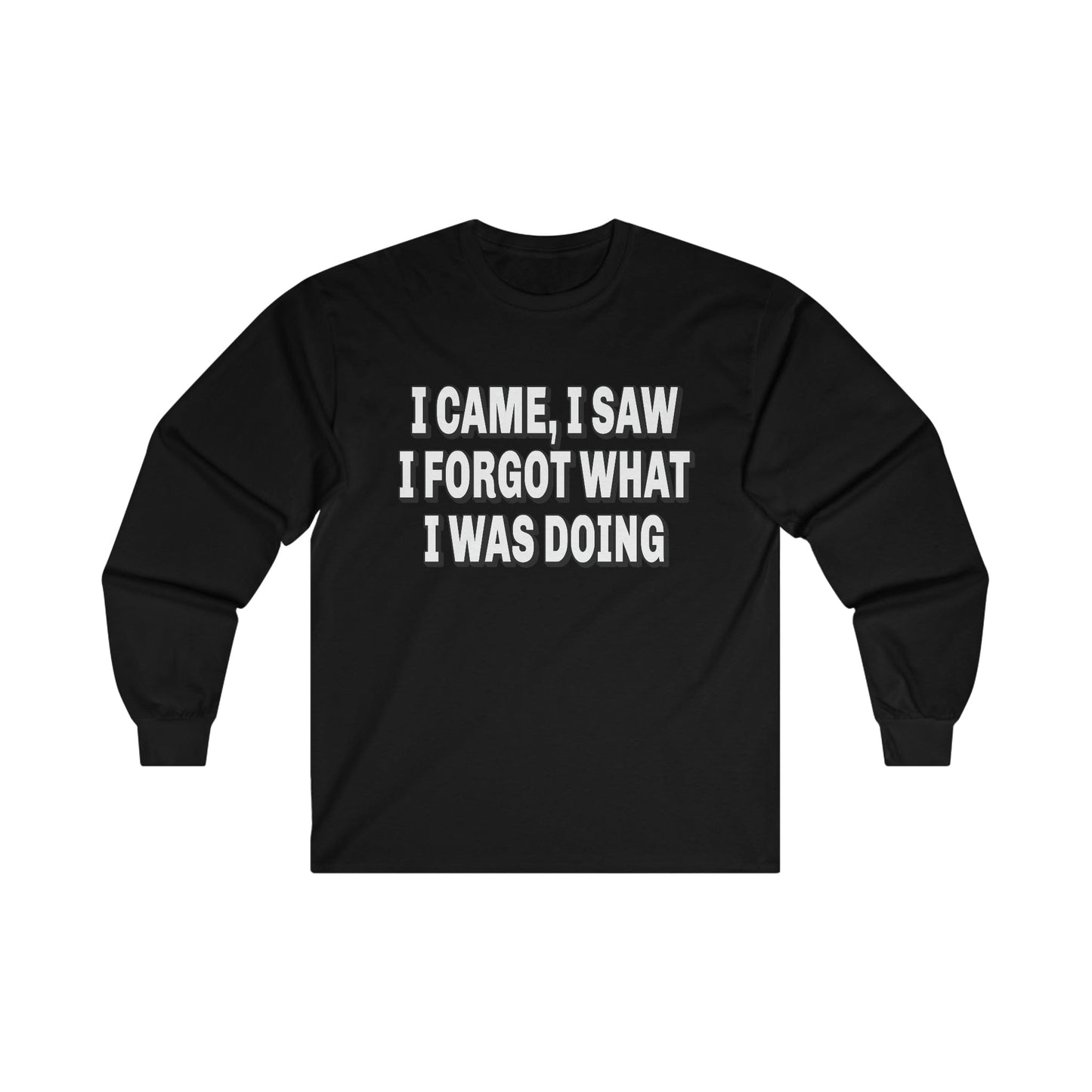 I Came I Saw I Forgot Long Sleeve Graphic Tees Australia S / Black Graphic T-Shirt Australia -  Cool Graphic T-Shirts Online -  I Came I Saw I Forgot Long Sleeve | Long Sleeve T-Shirts Online