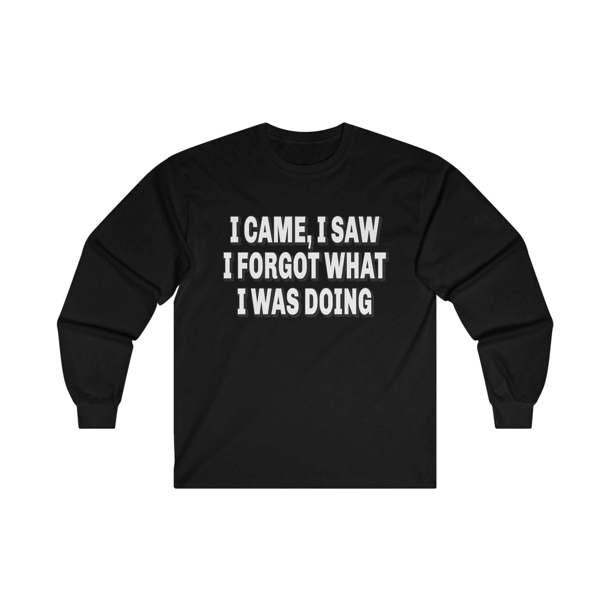 I Came I Saw I Forgot Long Sleeve Graphic Tees Australia S / Black Graphic T-Shirt Australia -  Cool Graphic T-Shirts Online -  I Came I Saw I Forgot Long Sleeve | Long Sleeve T-Shirts Online