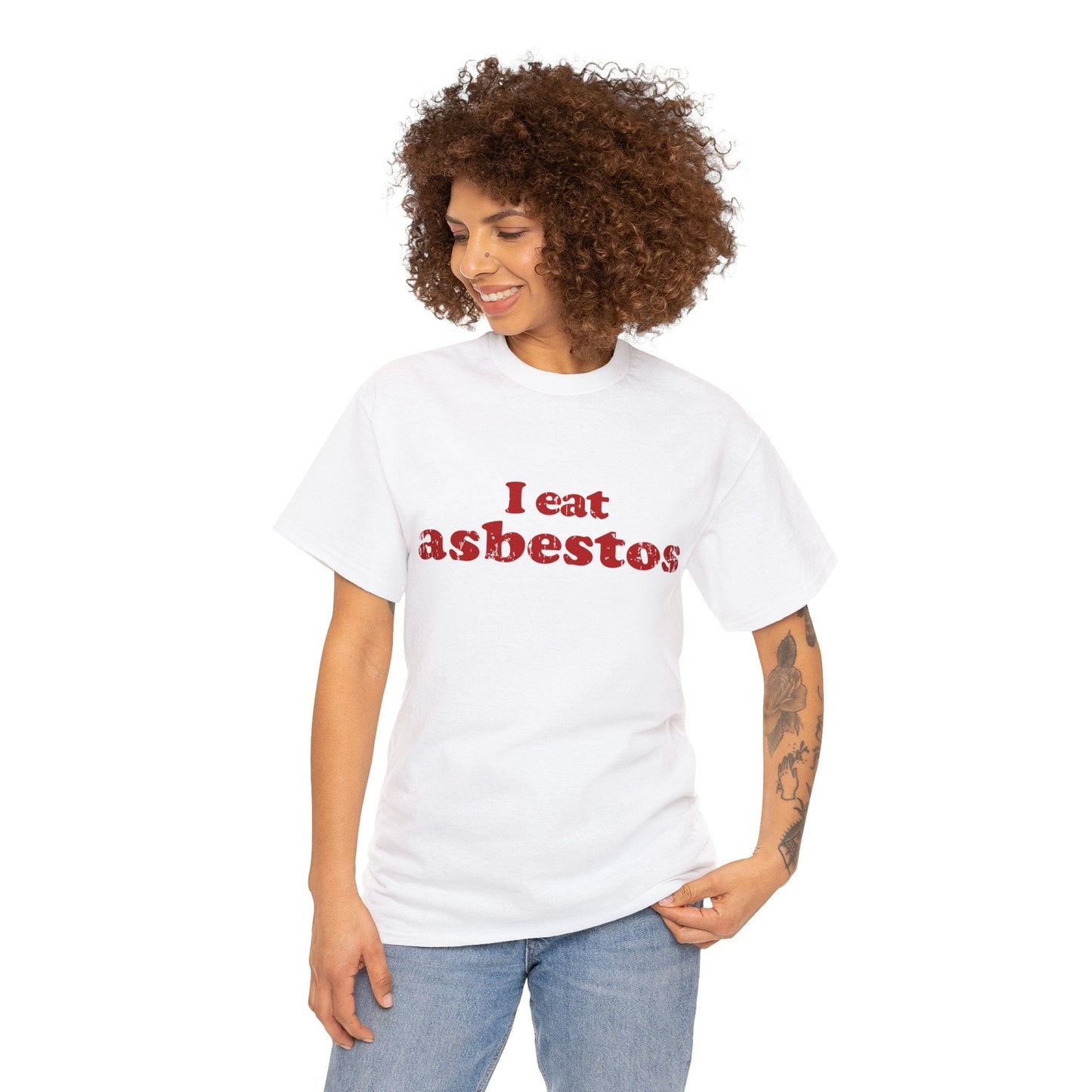 I Eat Asbestos Graphic Tee Graphic Tees Australia Graphic T-Shirt Australia -  Cool Graphic T-Shirts Online -  I Eat Asbestos T-Shirt | Funny Meme Graphic T-Shirts