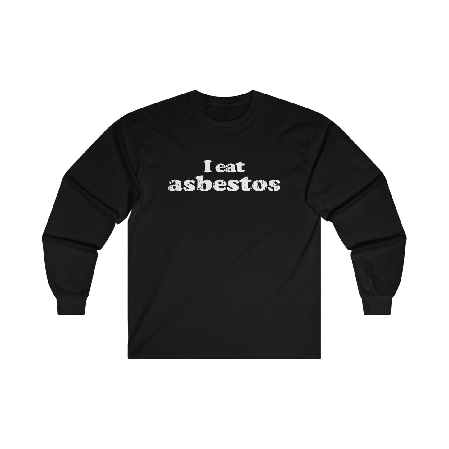 I Eat Asbestos Long Sleeve Graphic Tees Australia S / Black Graphic T-Shirt Australia -  Cool Graphic T-Shirts Online -  I Eat Asbestos Long Sleeve T-Shirt