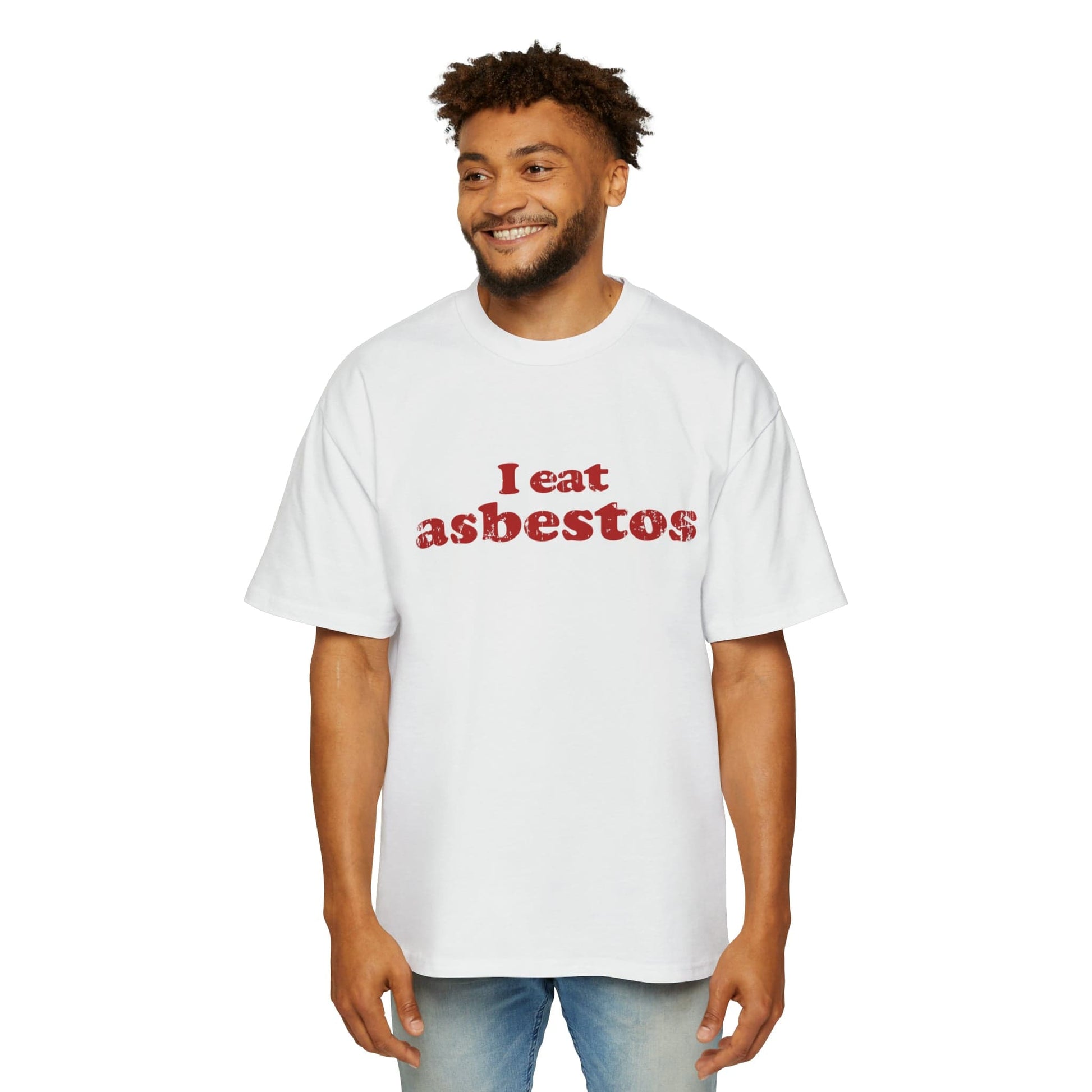 I Eat Asbestos Oversized Tee Graphic Tees Australia White / S Graphic T-Shirt Australia -  Cool Graphic T-Shirts Online - 