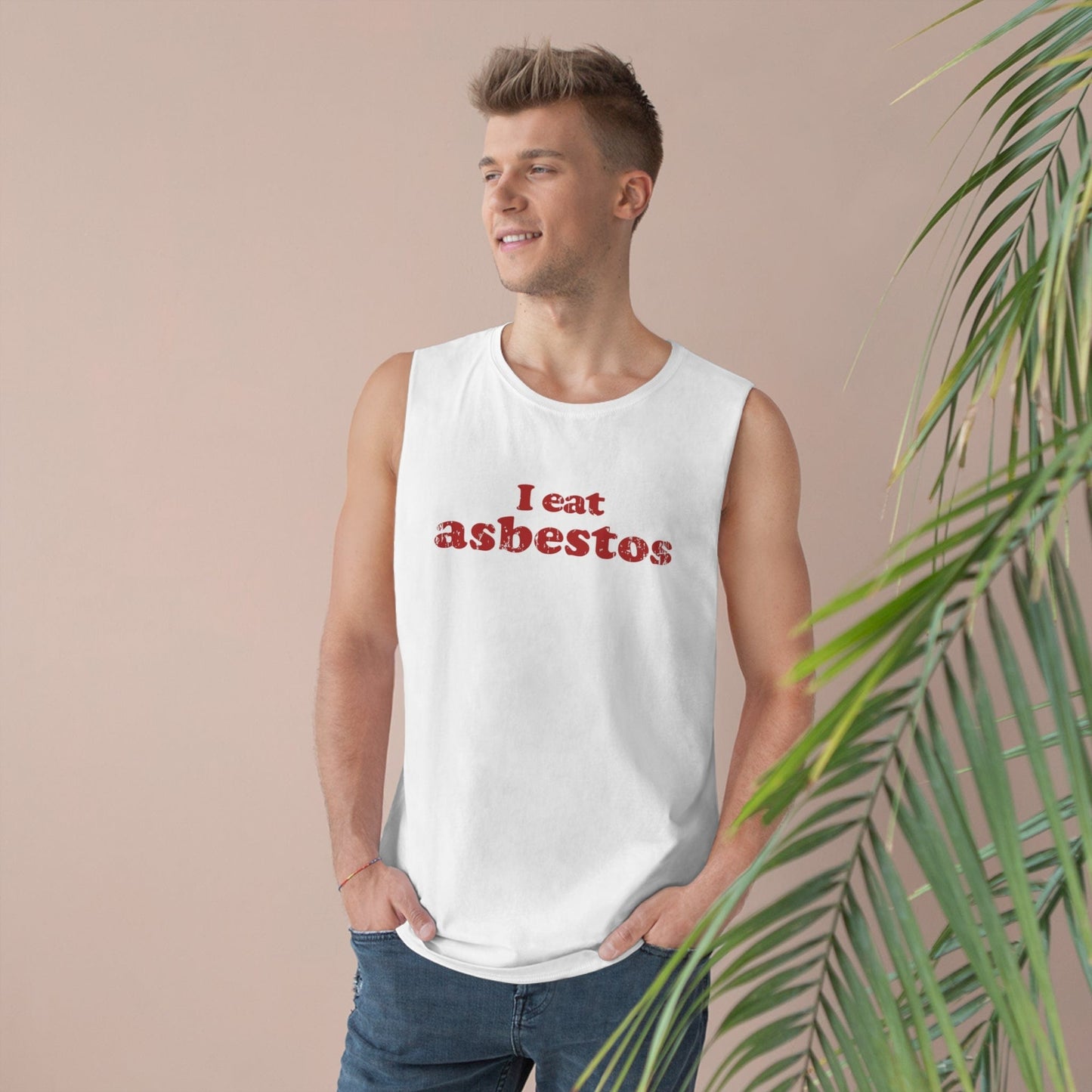 I Eat Asbestos Tank Top Graphic Tees Australia White / XS Graphic T-Shirt Australia -  Cool Graphic T-Shirts Online -  I Eat Asbestos Tank Top | Cool Tank Tops Australia