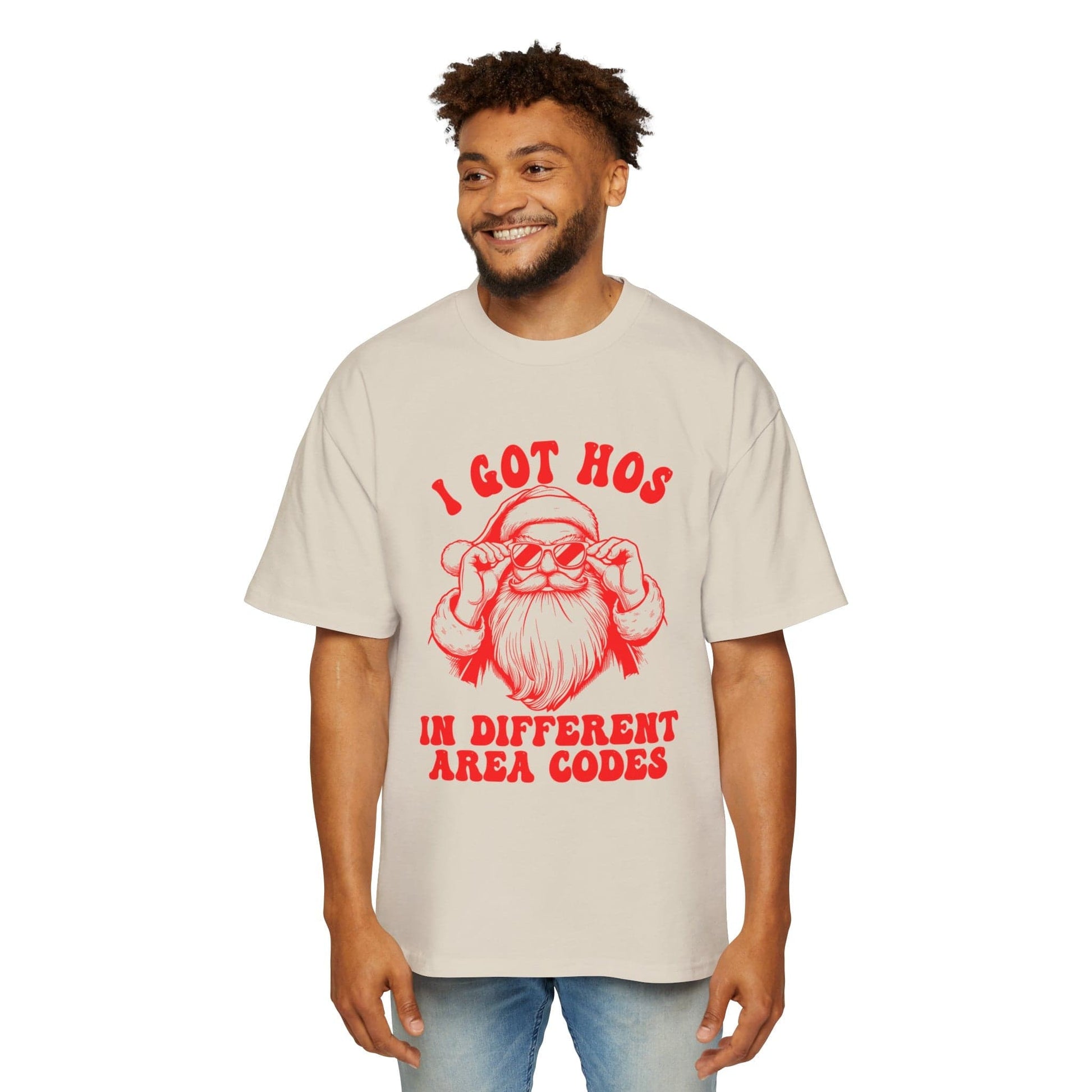 I Got Hos In Diffrent Area Codes Oversized Tee Graphic Tees Australia Ecru / S Graphic T-Shirt Australia -  Cool Graphic T-Shirts Online -  Hos In Diffrent Area Codes Oversized Tee | Funny T-Shirt Australia