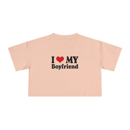 I Love My Boyfriend Crop Tee Graphic Tees Australia Graphic T-Shirt Australia -  Cool Graphic T-Shirts Online -  I Love My Boyfriend Crop Tee | Womens Graphic Crop T-Shirts