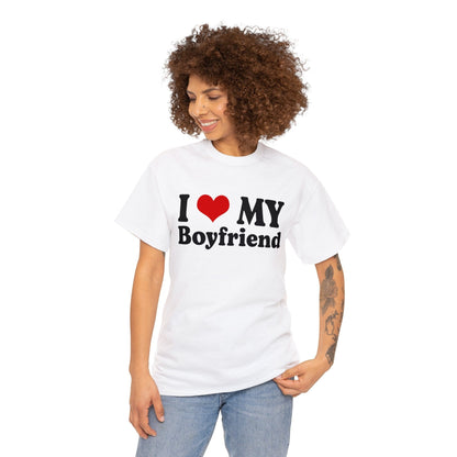 I Love My Boyfriend Graphic Tee Graphic Tees Australia White / S Graphic T-Shirt Australia -  Cool Graphic T-Shirts Online -  I Love My Boyfriend T-Shirt | Funny T-Shirts Australia