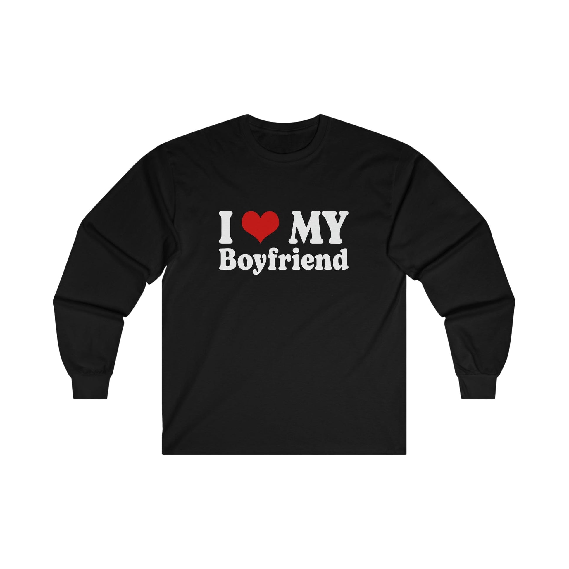 I Love My Boyfriend Long Sleeve Graphic Tees Australia S / Black Graphic T-Shirt Australia -  Cool Graphic T-Shirts Online -  I Love My Boyfriend Long Sleeve | Cool Long Sleeve Tees Online