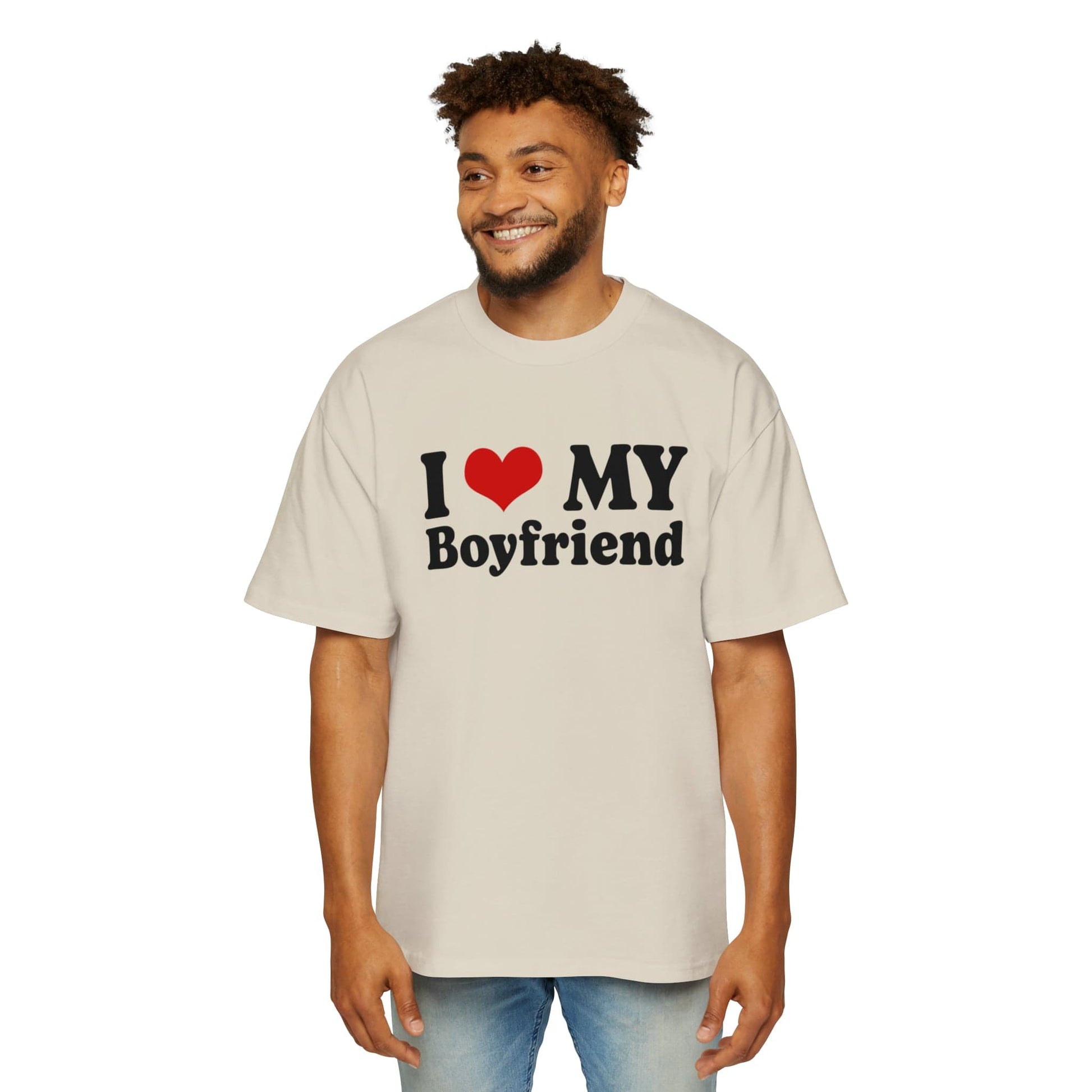 I Love My Boyfriend Oversized Tee Graphic Tees Australia Ecru / S Graphic T-Shirt Australia -  Cool Graphic T-Shirts Online -  I Love My Boyfriend Oversized Tee | 90's Vintage T-Shirts Australia