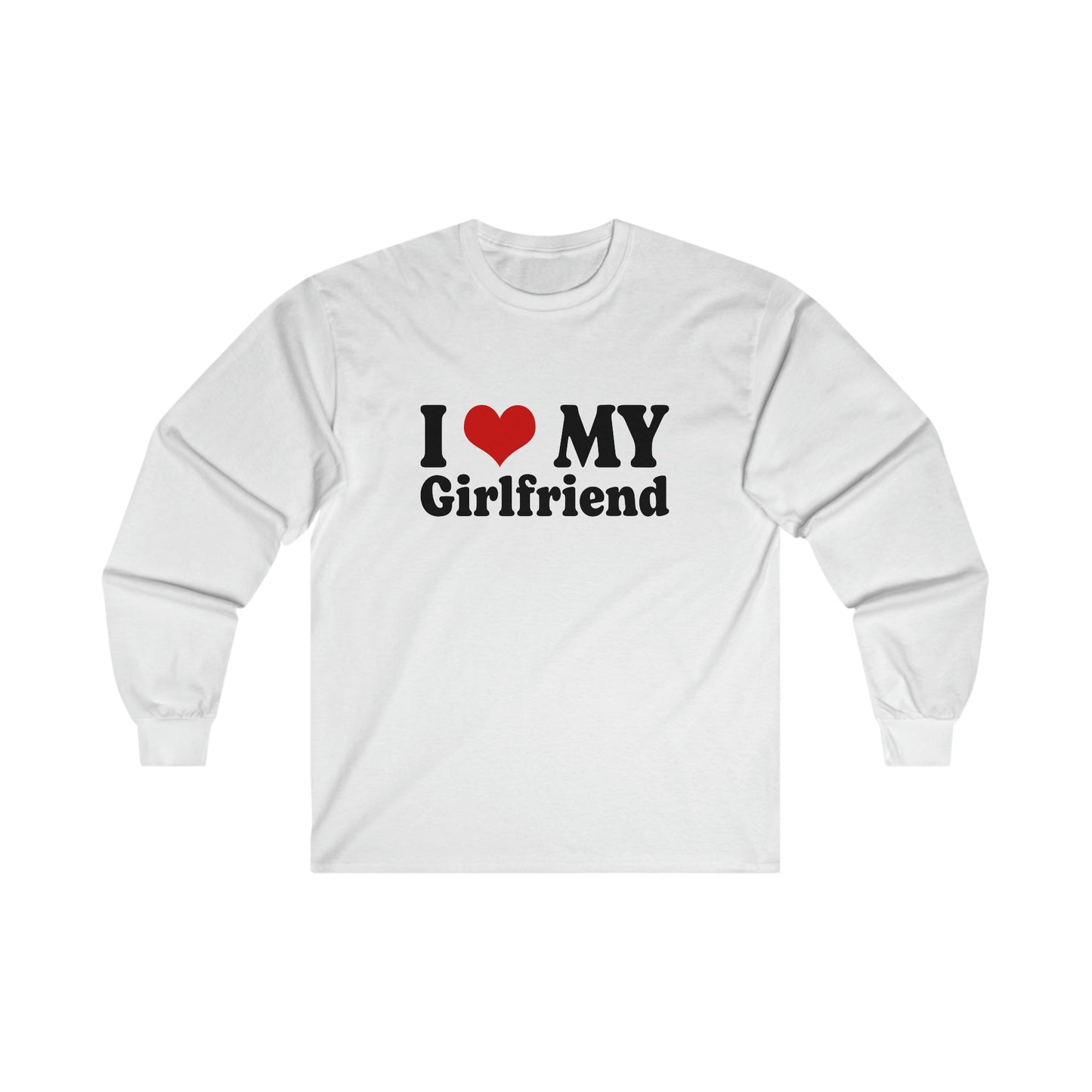 I Love My Girlfriend Long Sleeve Graphic Tees Australia S / White Graphic T-Shirt Australia -  Cool Graphic T-Shirts Online -  I Love My Girlfriend Long Sleeve | Cool Long Sleeve Tees Australia