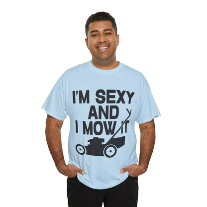 I'm Sexy And I Mow It Graphic Tee Graphic Tees Australia Light Blue / S Graphic T-Shirt Australia -  Cool Graphic T-Shirts Online -  I'm Sexy And I Mow It T-Shirt | Funny T-Shirts Australia