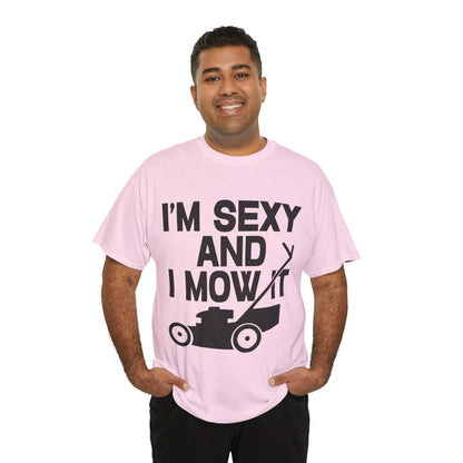 I'm Sexy And I Mow It Graphic Tee Graphic Tees Australia Light Pink / S Graphic T-Shirt Australia -  Cool Graphic T-Shirts Online -  I'm Sexy And I Mow It T-Shirt | Funny T-Shirts Australia