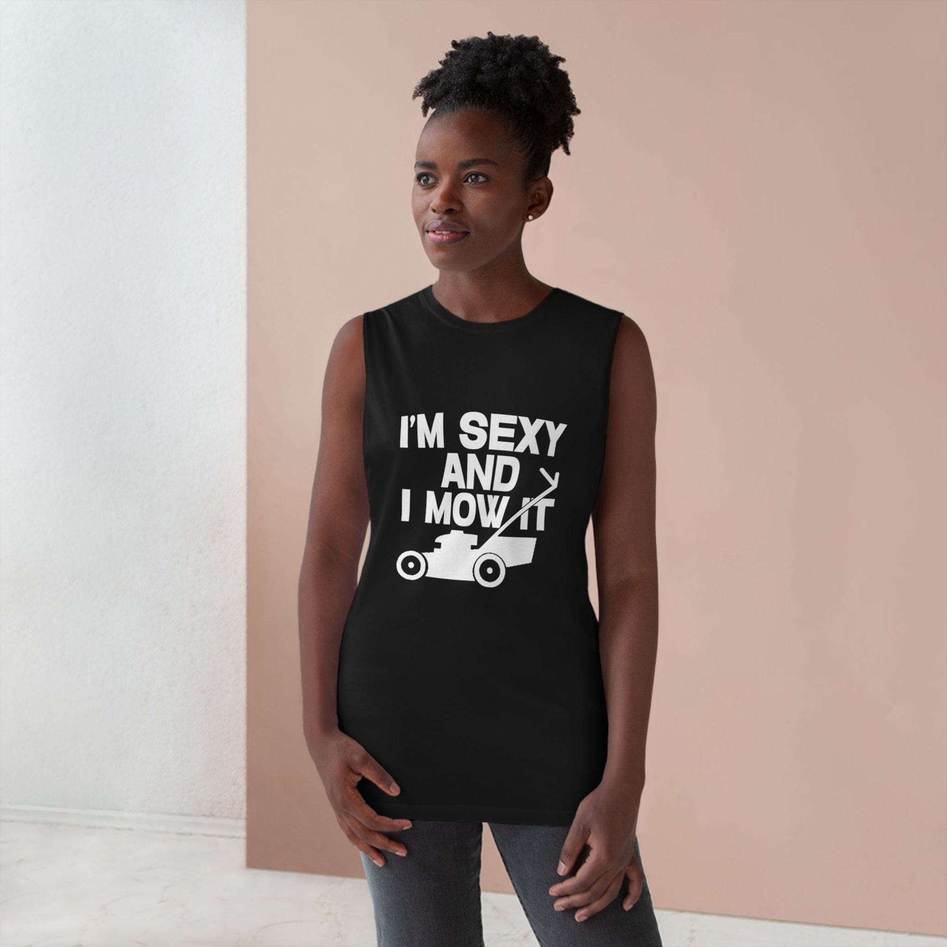 I'm Sexy And I Mow It Tank Top Graphic Tees Australia Graphic T-Shirt Australia -  Cool Graphic T-Shirts Online - 