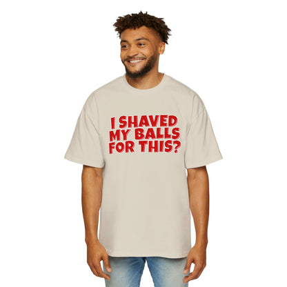 I Shaved My Balls For This Oversized Tee Graphic Tees Australia Ecru / S Graphic T-Shirt Australia -  Cool Graphic T-Shirts Online - 