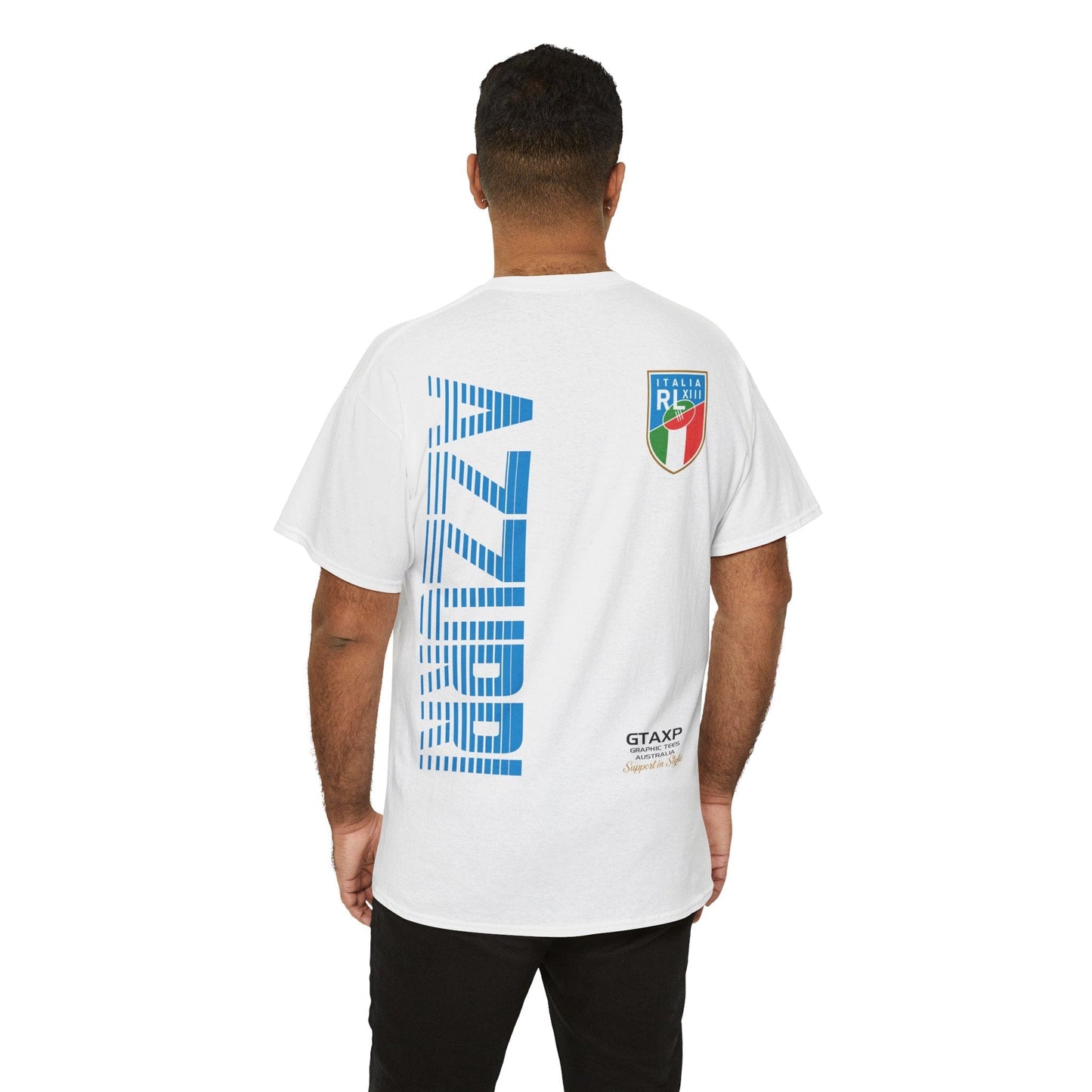 Italy Azzurri World Cup Graphic Tee Graphic Tees Australia White / S Graphic T-Shirt Australia -  Cool Graphic T-Shirts Online -  Italy Azzurri World Cup T-Shirt | Rugby League Supporter T-Shirt