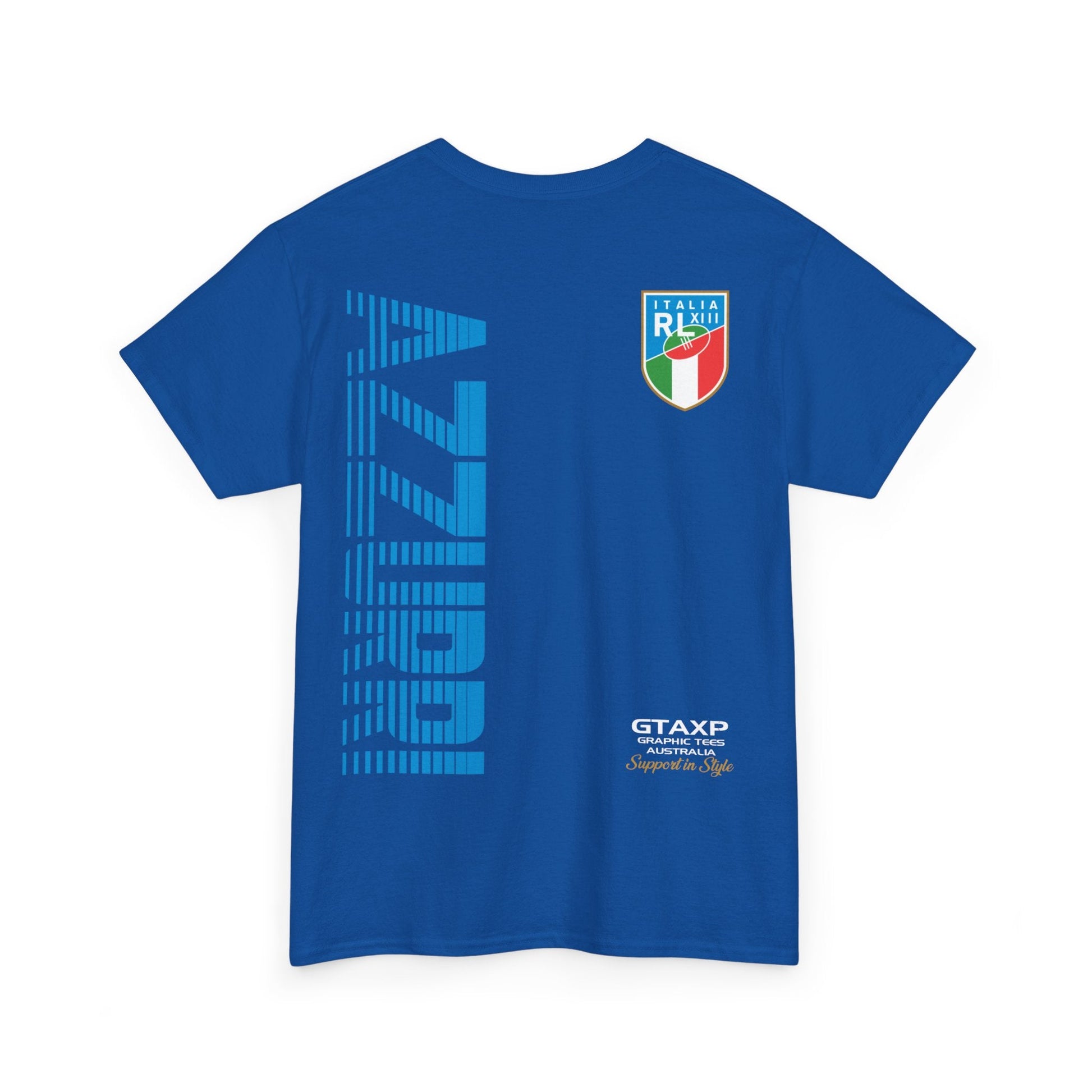 Italy Azzurri World Cup Graphic Tee Graphic Tees Australia Graphic T-Shirt Australia -  Cool Graphic T-Shirts Online -  Italy Azzurri World Cup T-Shirt | Rugby League Supporter T-Shirt