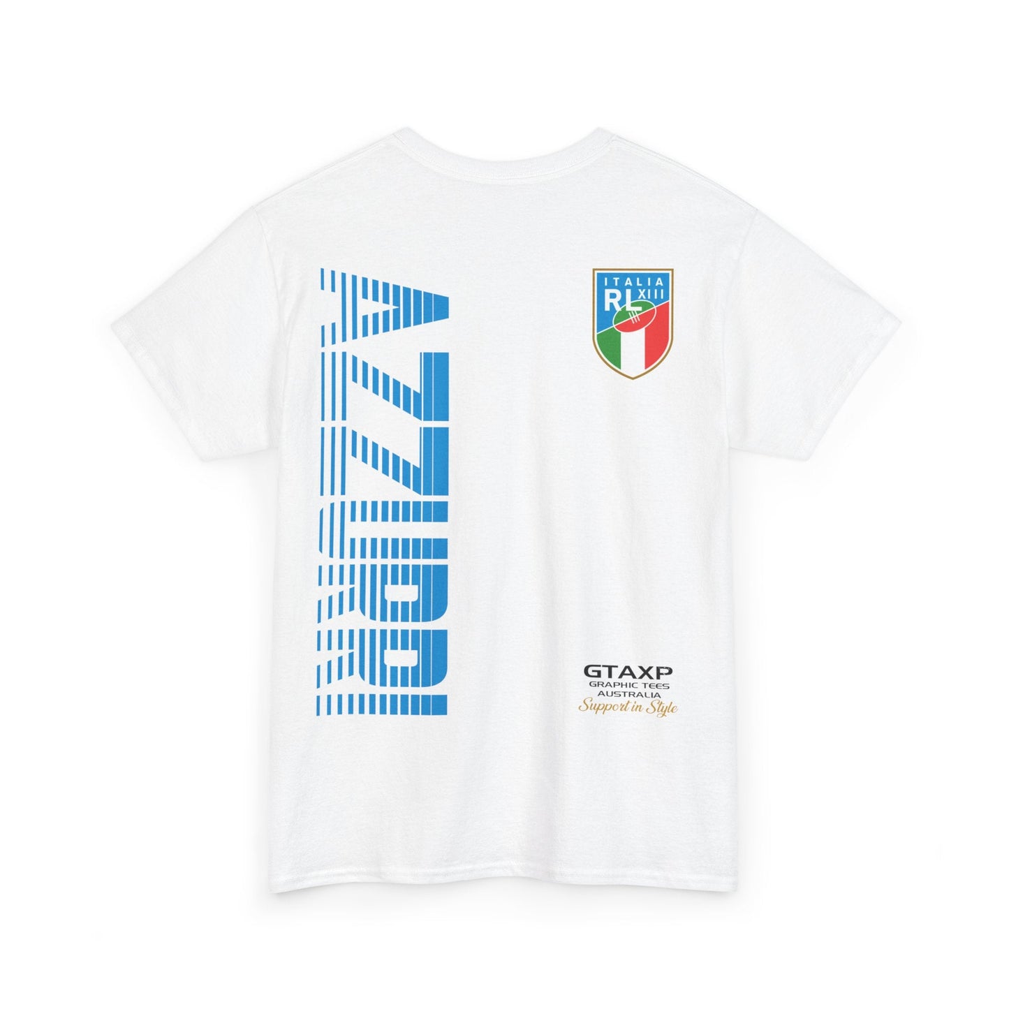 Italy Azzurri World Cup Graphic Tee Graphic Tees Australia Graphic T-Shirt Australia -  Cool Graphic T-Shirts Online -  Italy Azzurri World Cup T-Shirt | Rugby League Supporter T-Shirt