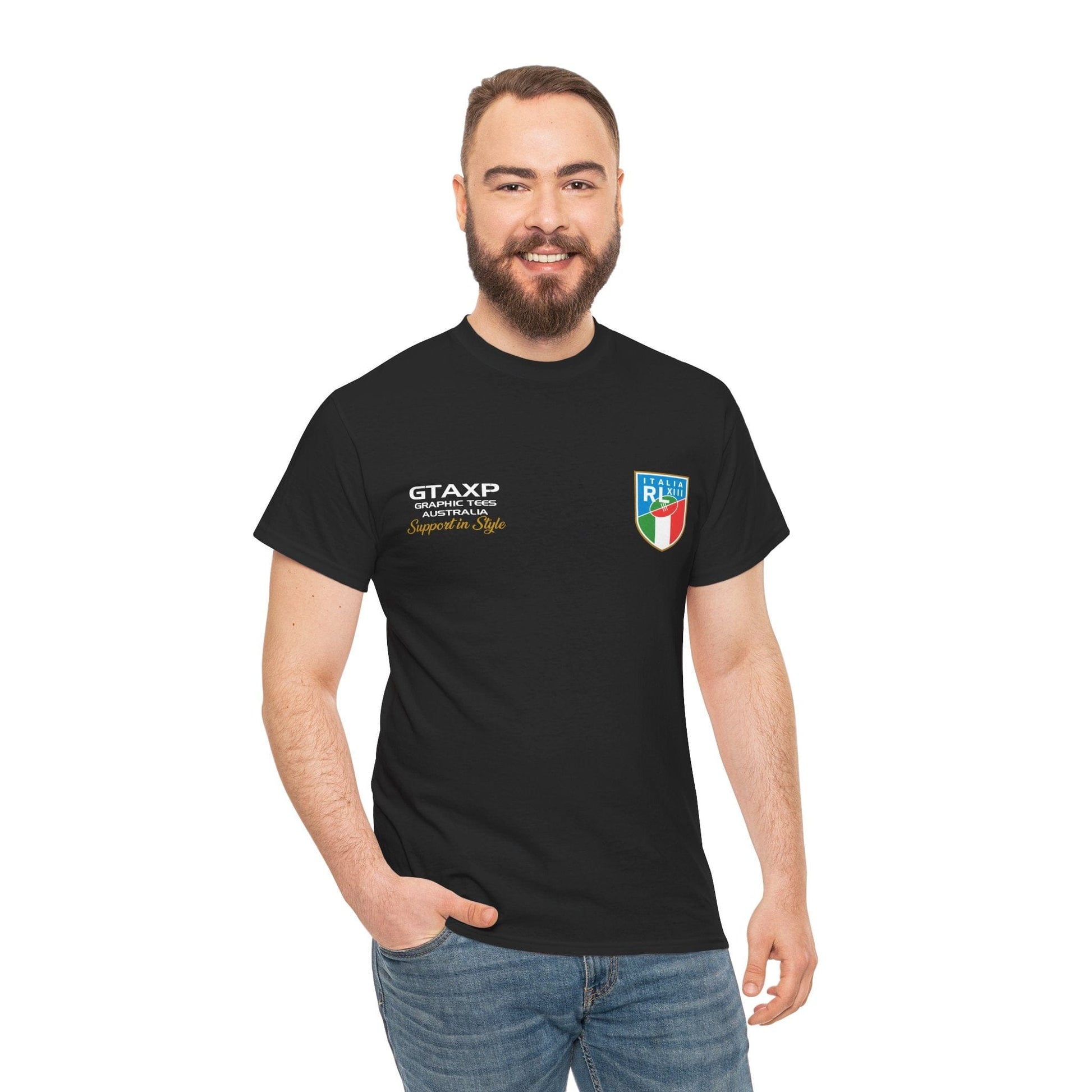 Italy Azzurri World Cup Graphic Tee Graphic Tees Australia Graphic T-Shirt Australia -  Cool Graphic T-Shirts Online -  Italy Azzurri World Cup T-Shirt | Rugby League Supporter T-Shirt