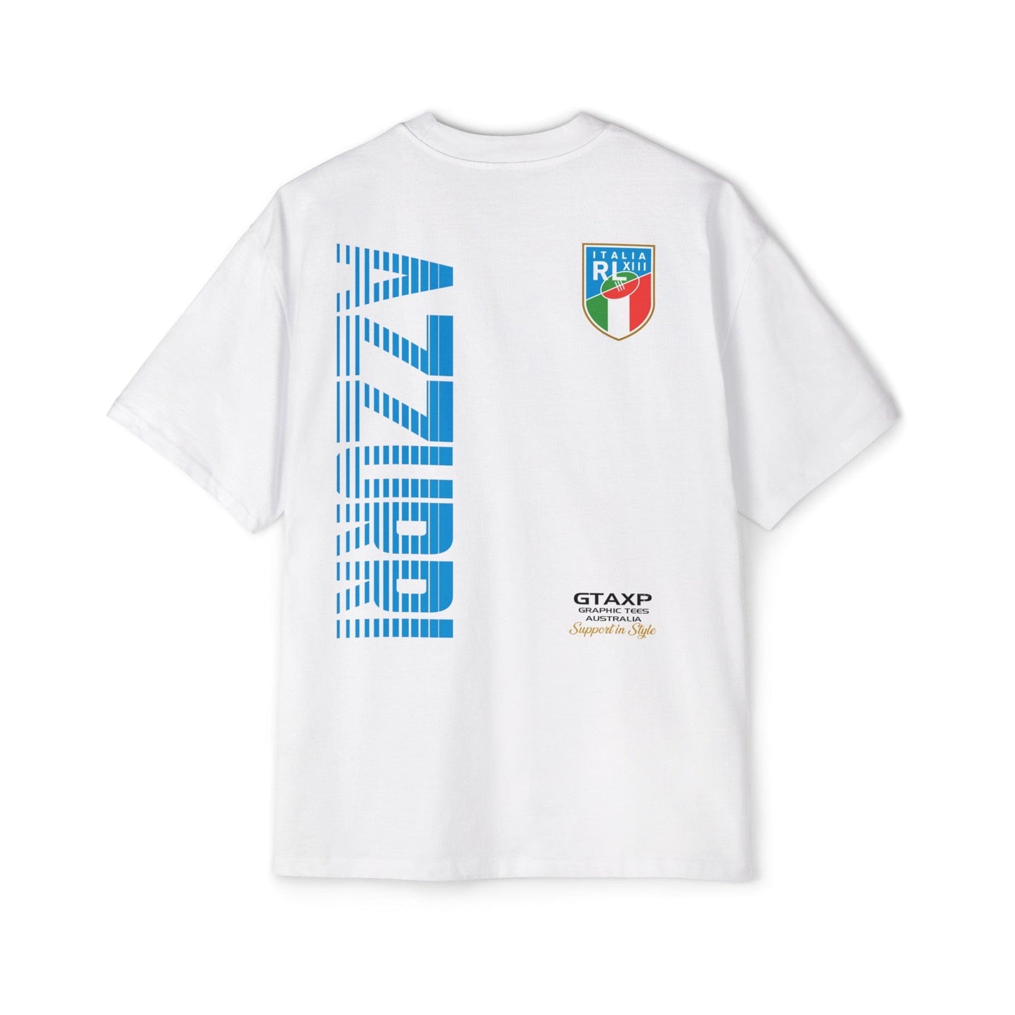 Italy Azzurri World Cup Oversized Tee Graphic Tees Australia Graphic T-Shirt Australia -  Cool Graphic T-Shirts Online -  Italy Azzurri World Cup Oversized Tee | Azzurri Rugby League T-Shirt