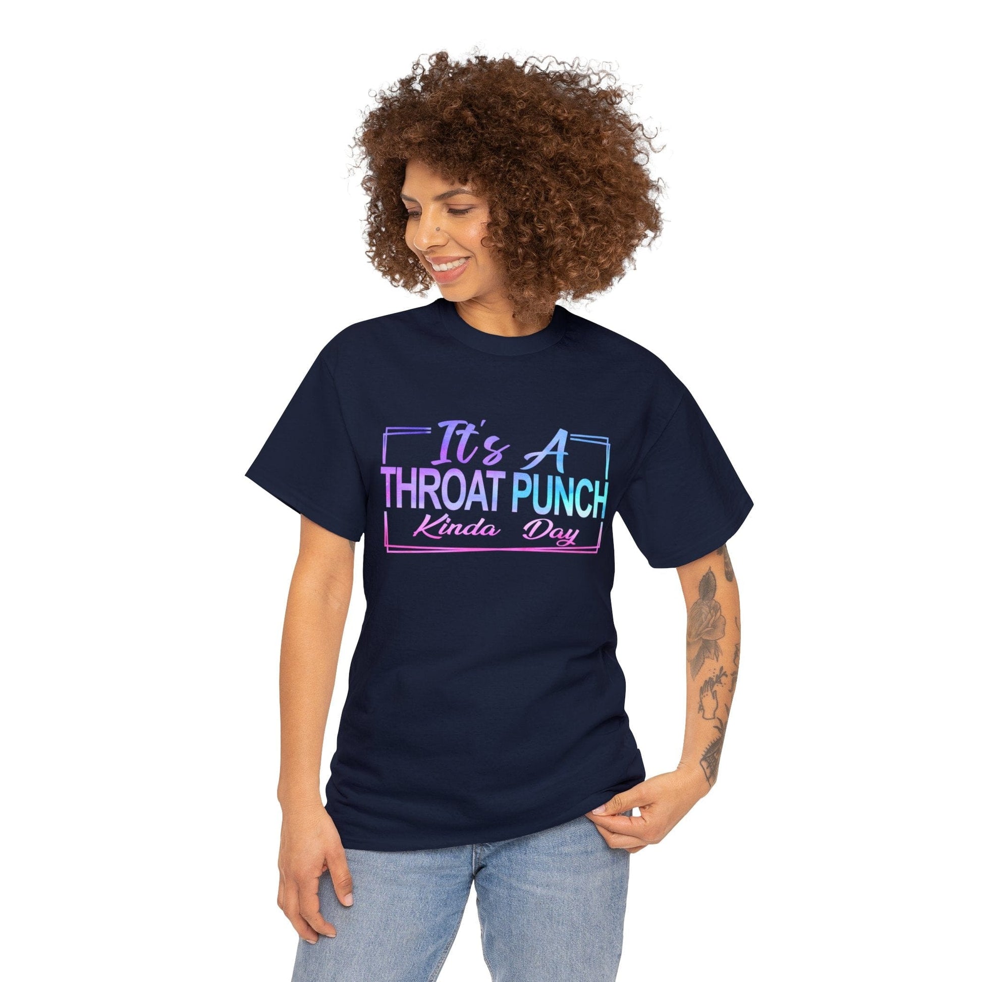 Its A Throat Punch Kinda Day Graphic Tee Graphic Tees Australia Navy / S Graphic T-Shirt Australia -  Cool Graphic T-Shirts Online -  Its A Throat Punch Kinda Day T-Shirt | Funny T-Shirts Australia