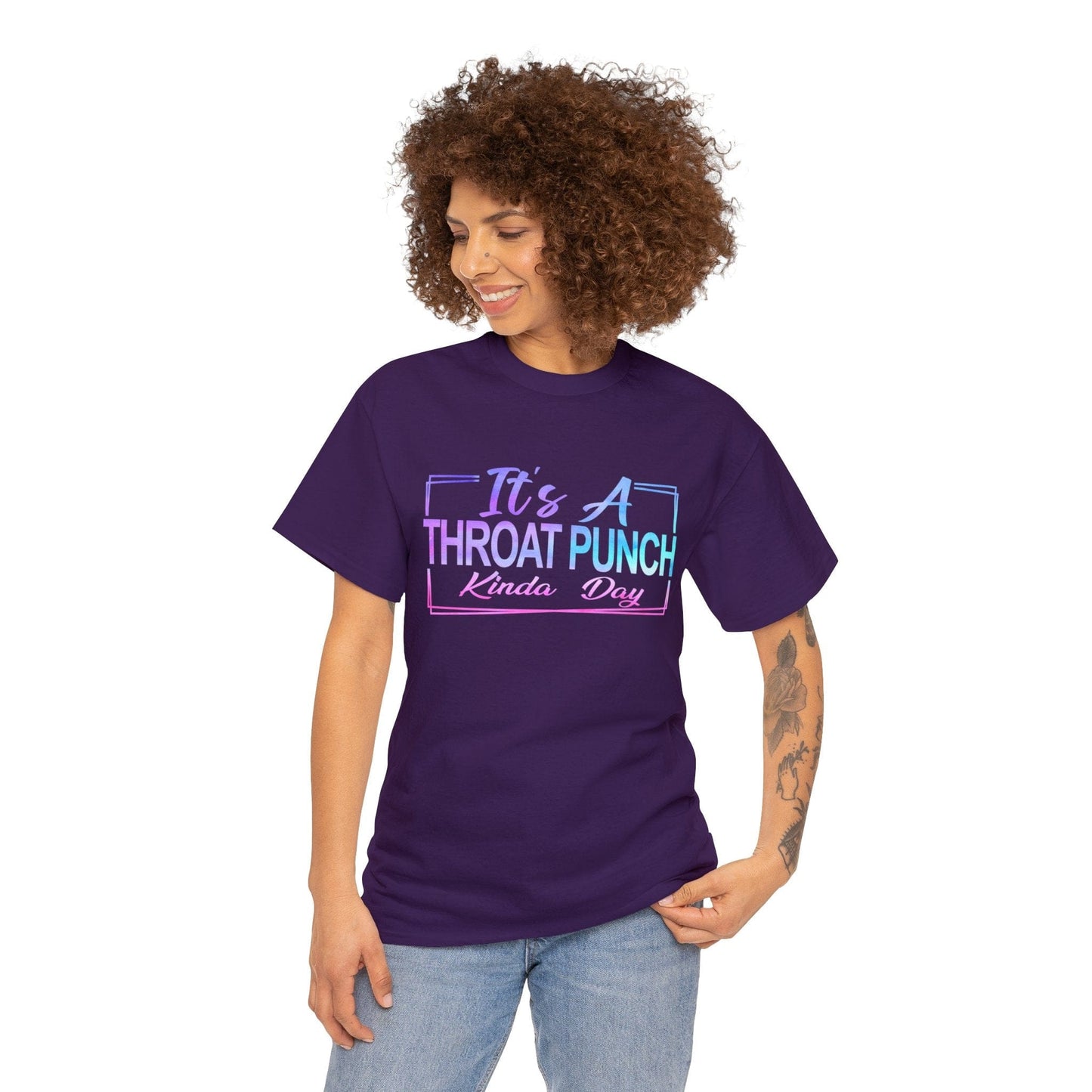 Its A Throat Punch Kinda Day Graphic Tee Graphic Tees Australia Purple / S Graphic T-Shirt Australia -  Cool Graphic T-Shirts Online -  Its A Throat Punch Kinda Day T-Shirt | Funny T-Shirts Australia