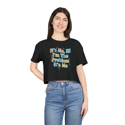 Its Me Hi Im The Problem Crop Tee Graphic Tees Australia Black / XS Graphic T-Shirt Australia -  Cool Graphic T-Shirts Online - 