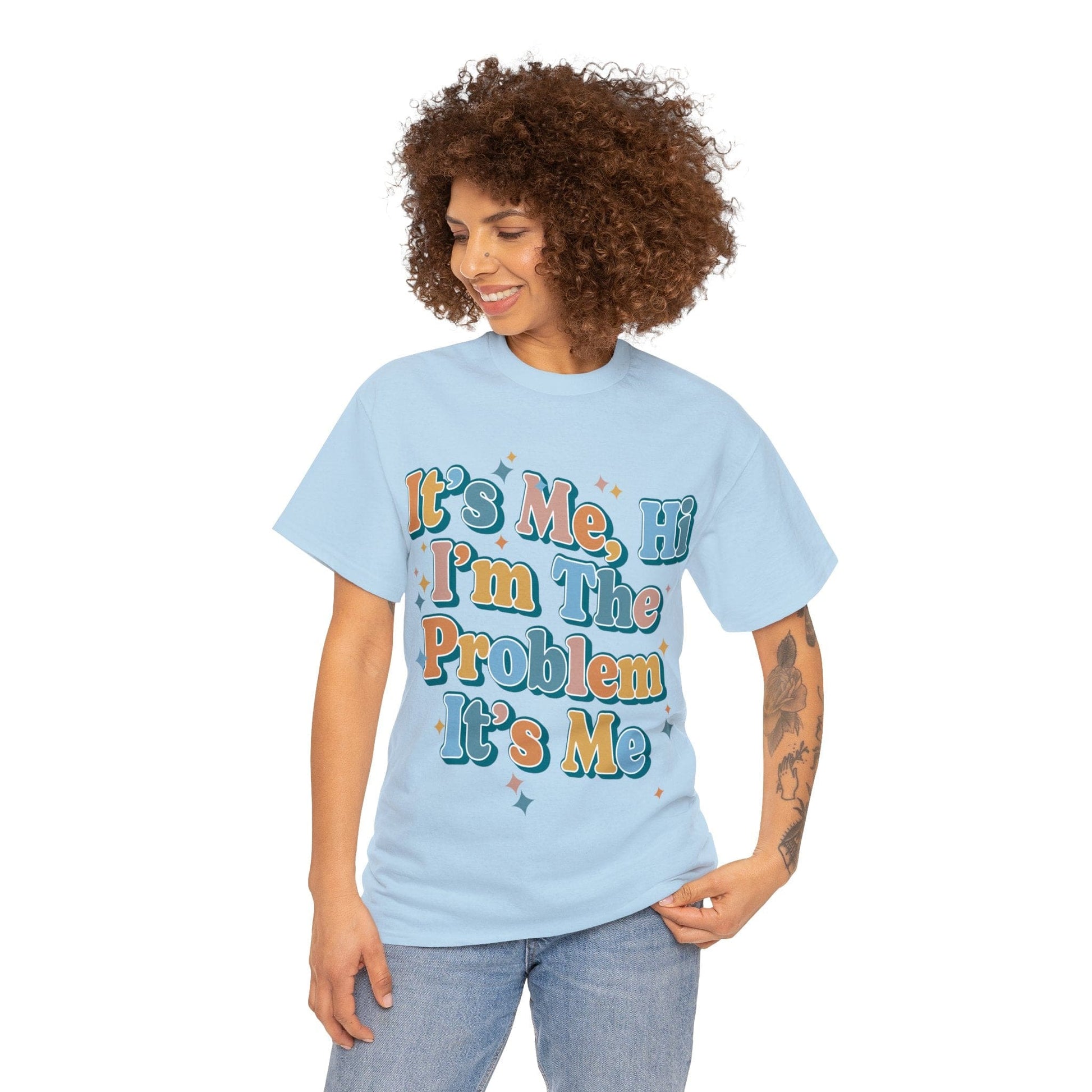 Its Me Hi Im The Problem Graphic Tee Graphic Tees Australia Light Blue / S Graphic T-Shirt Australia -  Cool Graphic T-Shirts Online -  Its Me Hi Im The Problem T-Shirt | Cool Graphic T-Shirts Australia