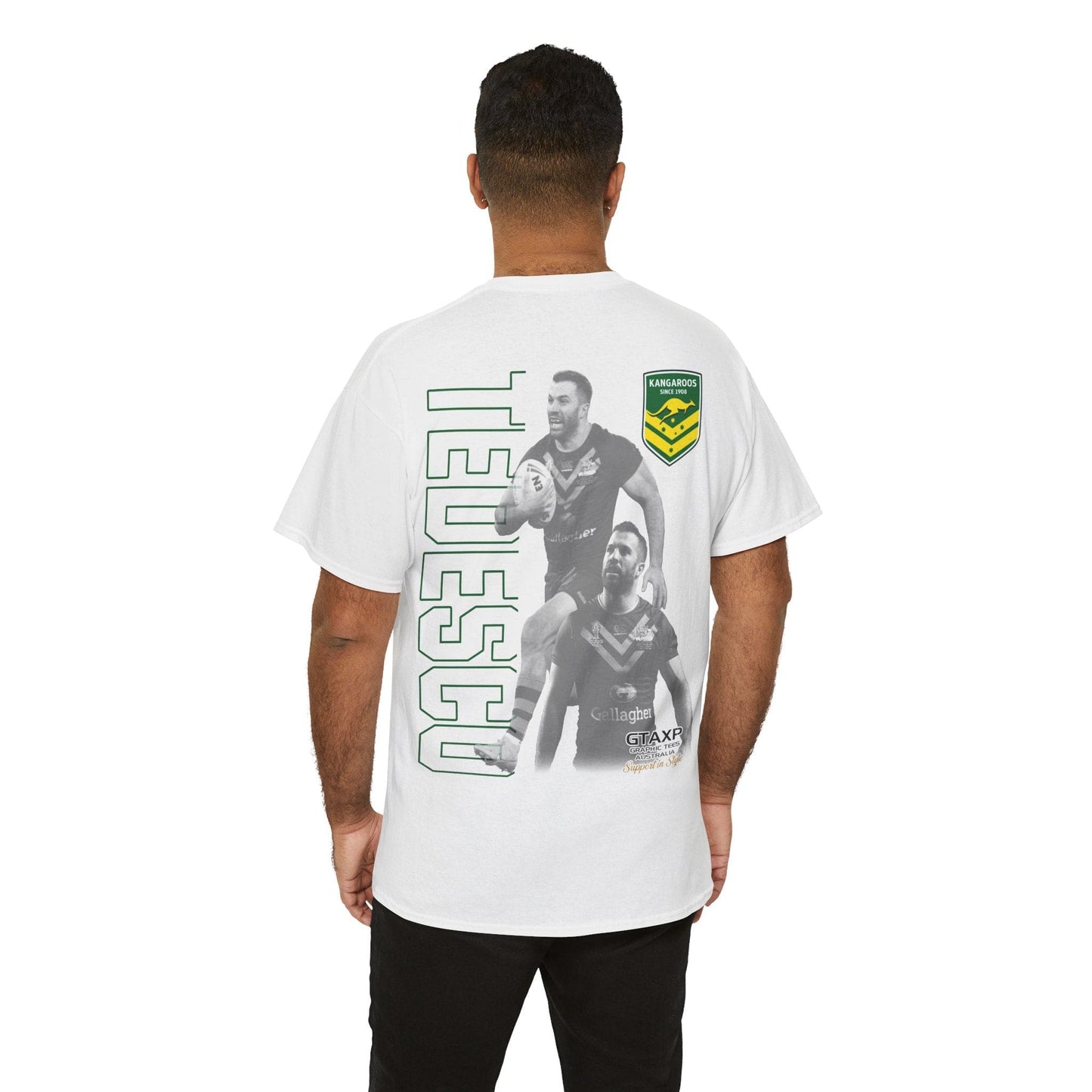 James Tedesco Kangaroos TShirt Printify White / S Graphic T-Shirt Australia -  Cool Graphic T-Shirts Online - 