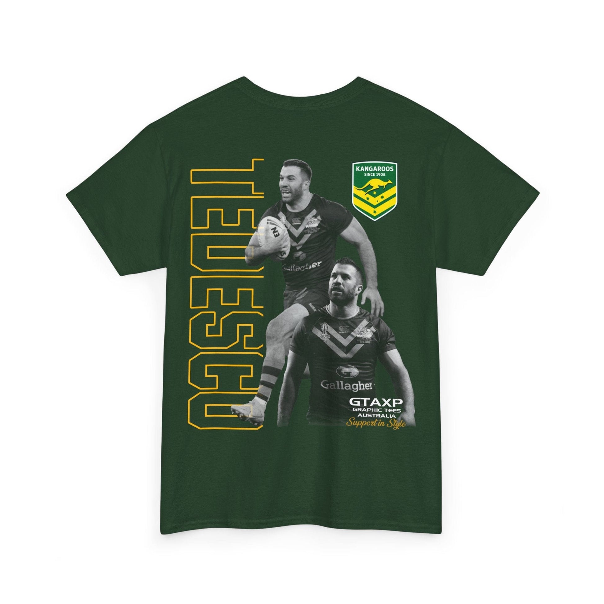 James Tedesco Kangaroos TShirt Printify Graphic T-Shirt Australia -  Cool Graphic T-Shirts Online - 