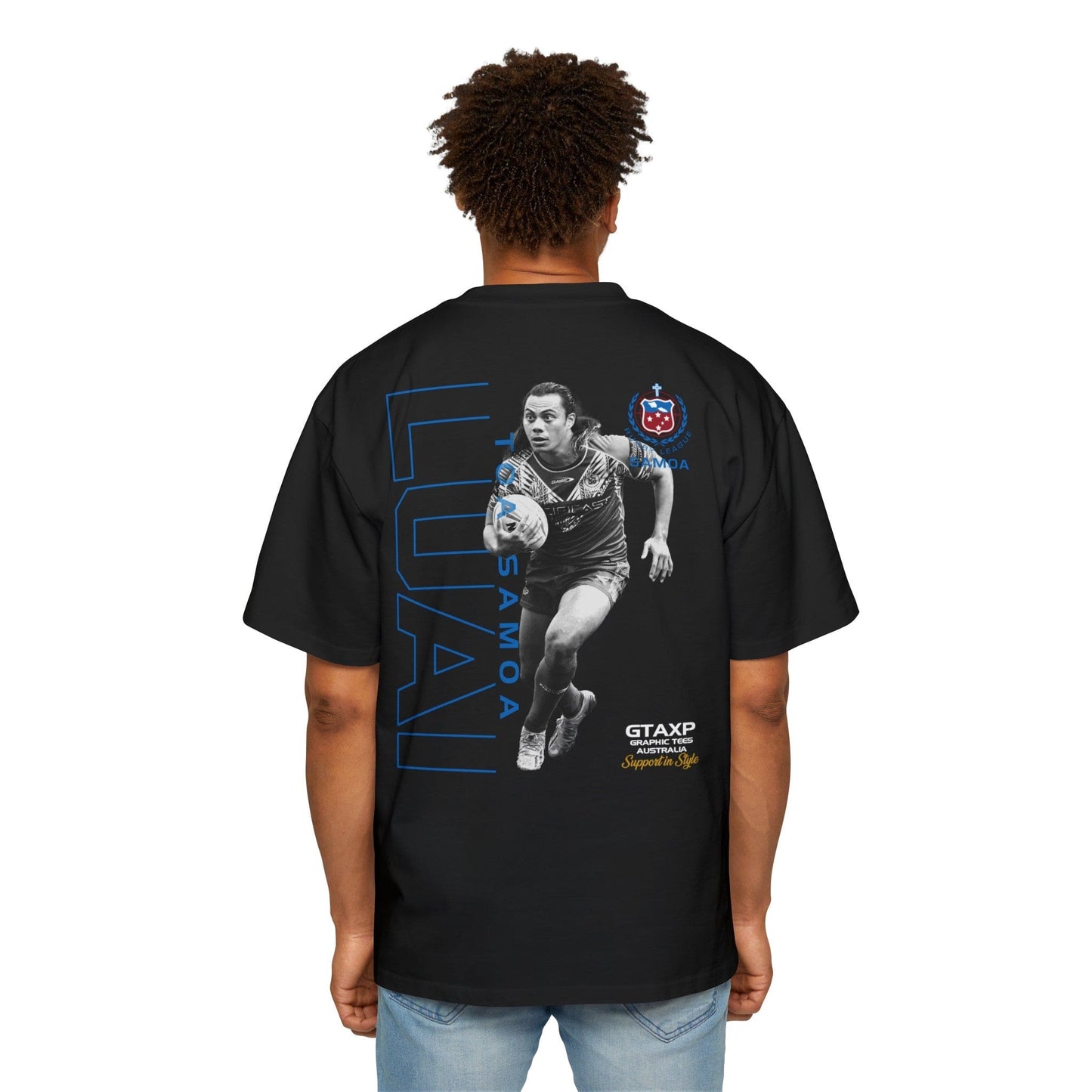 Jarome Luai Samoa Oversized Tee Graphic Tees Australia Black / S Graphic T-Shirt Australia -  Cool Graphic T-Shirts Online -  Jarome Luai Samoa Oversized Tee | Rugby League Tees Australia