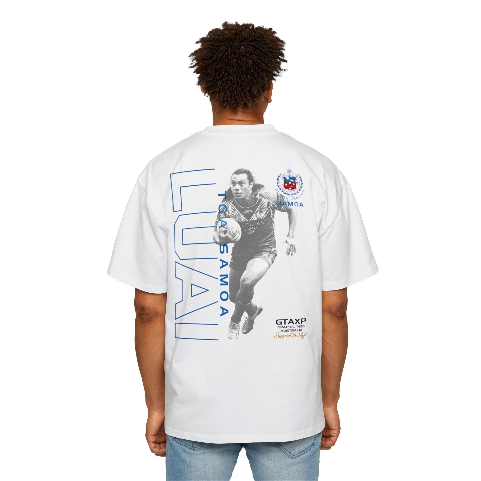 Jarome Luai Samoa Oversized Tee Graphic Tees Australia White / S Graphic T-Shirt Australia -  Cool Graphic T-Shirts Online -  Jarome Luai Samoa Oversized Tee | Rugby League Tees Australia