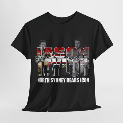 Jason Taylor Bears Graphic Tee Graphic Tees Australia Graphic T-Shirt Australia -  Cool Graphic T-Shirts Online -  Jason Taylor Bears T-Shirt | Retro North Sydney Bears Merchandise