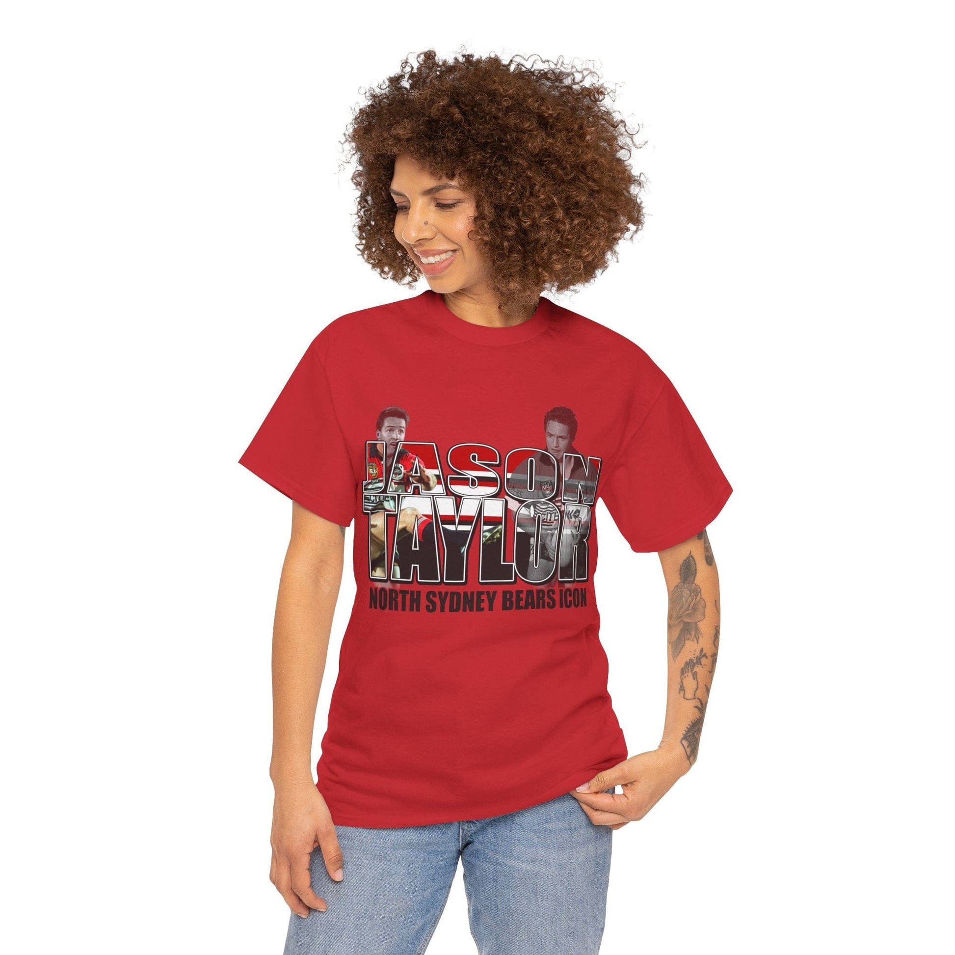 Jason Taylor Bears Graphic Tee Graphic Tees Australia Graphic T-Shirt Australia -  Cool Graphic T-Shirts Online -  Jason Taylor Bears T-Shirt | Retro North Sydney Bears Merchandise