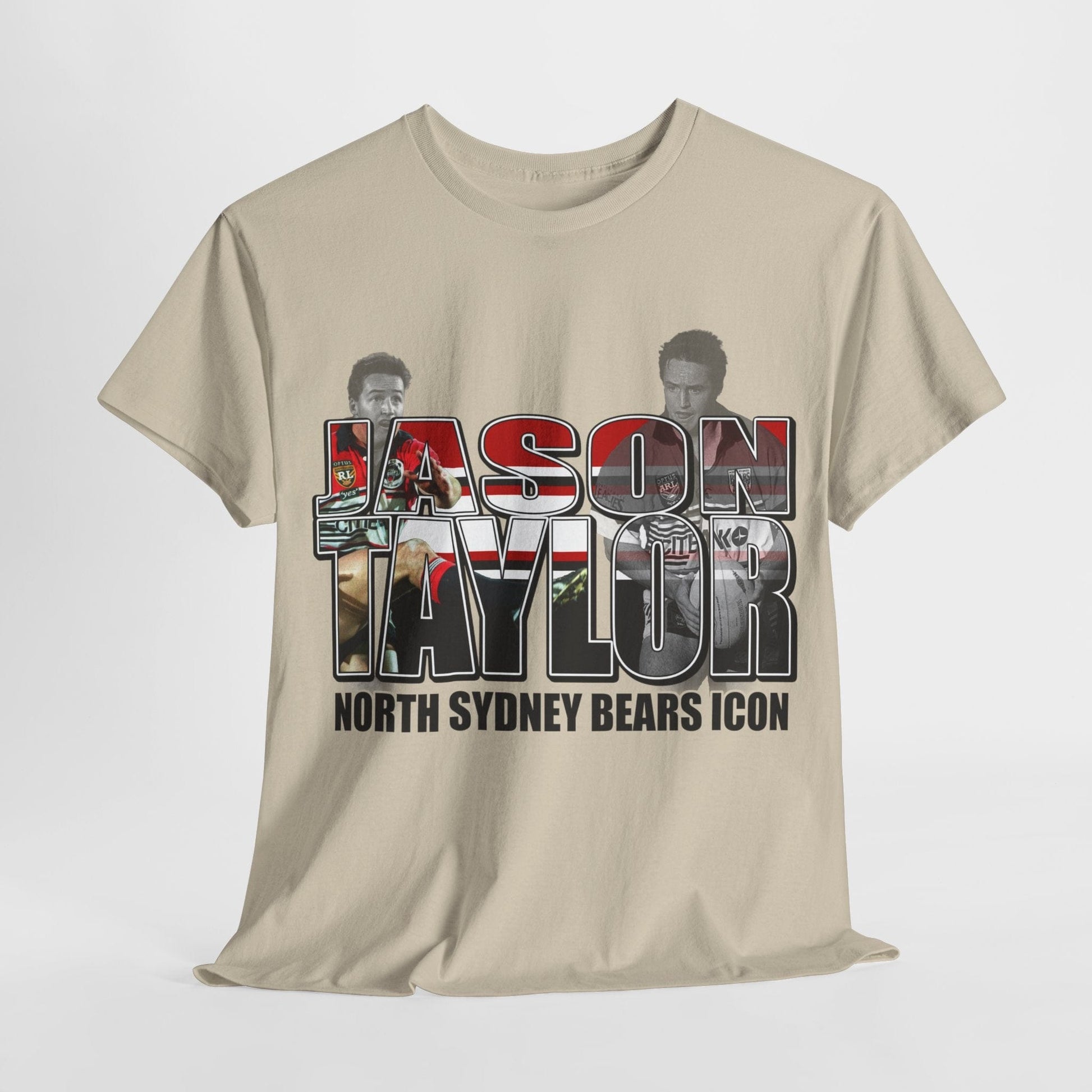 Jason Taylor Bears Graphic Tee Graphic Tees Australia Graphic T-Shirt Australia -  Cool Graphic T-Shirts Online -  Jason Taylor Bears T-Shirt | Retro North Sydney Bears Merchandise