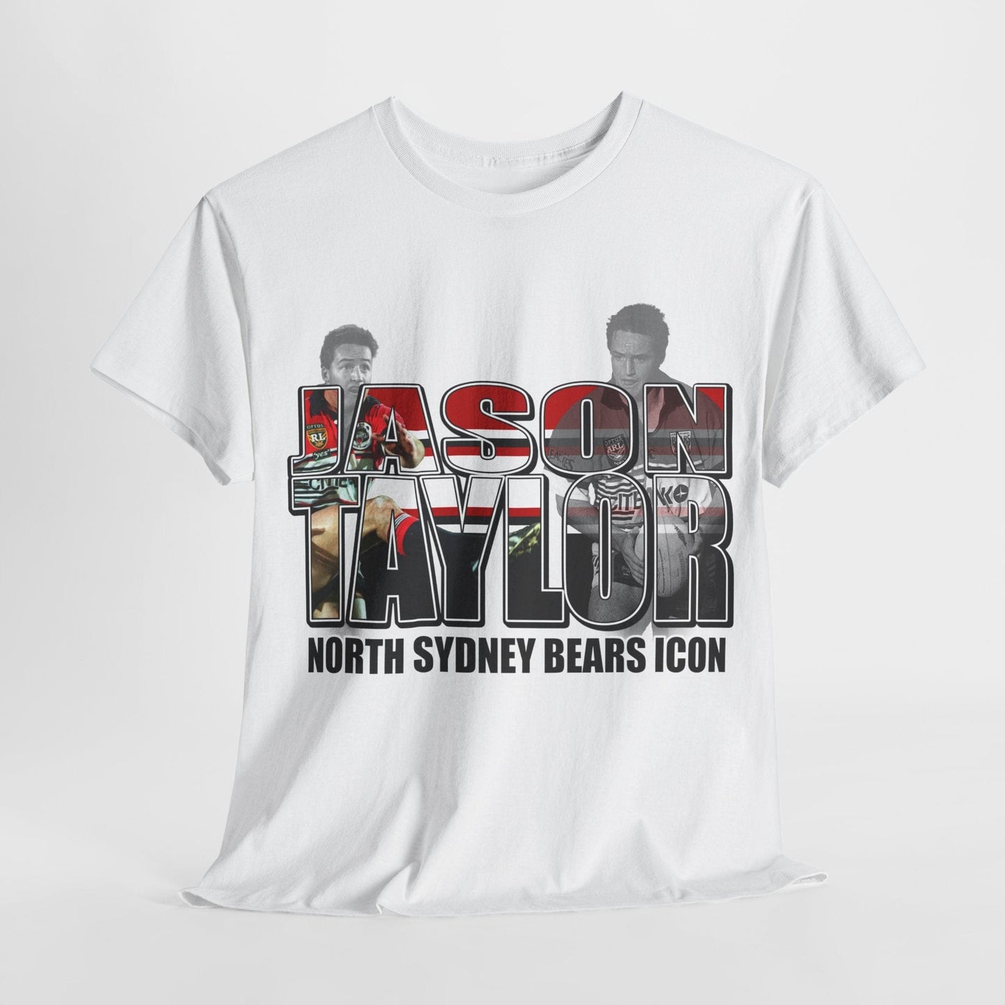 Jason Taylor Bears Graphic Tee Graphic Tees Australia Graphic T-Shirt Australia -  Cool Graphic T-Shirts Online -  Jason Taylor Bears T-Shirt | Retro North Sydney Bears Merchandise