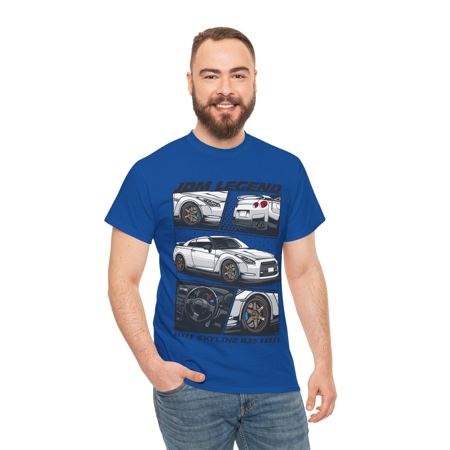 JDM Legend Skyline R35 Graphic Tee Graphic Tees Australia Royal / S Graphic T-Shirt Australia -  Cool Graphic T-Shirts Online -  JDM Legend Skyline R35 T-Shirt | JDM Racewear Australia