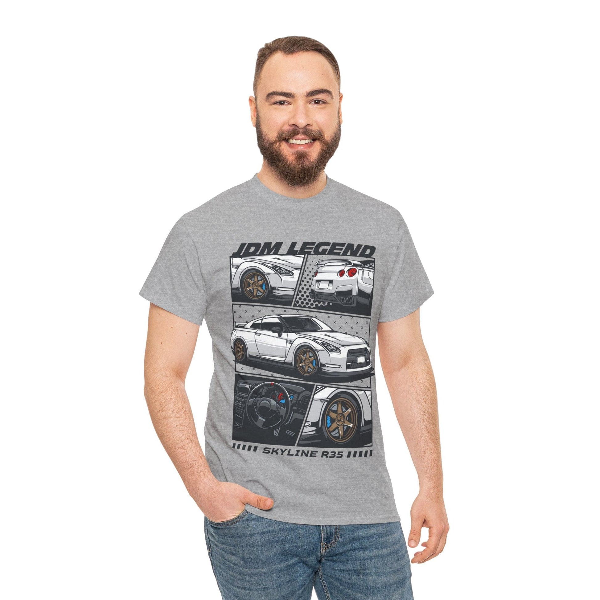 JDM Legend Skyline R35 Graphic Tee Graphic Tees Australia Sport Grey / S Graphic T-Shirt Australia -  Cool Graphic T-Shirts Online -  JDM Legend Skyline R35 T-Shirt | JDM Racewear Australia