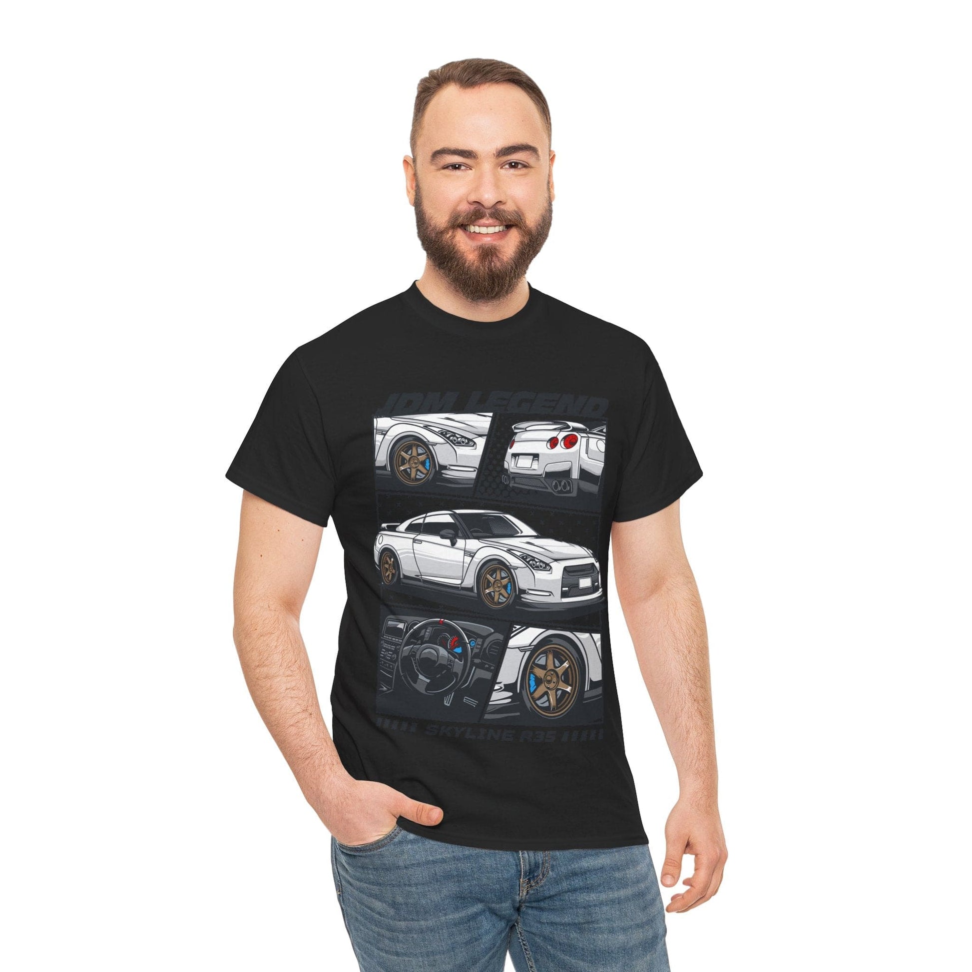 JDM Legend Skyline R35 Graphic Tee Graphic Tees Australia Black / S Graphic T-Shirt Australia -  Cool Graphic T-Shirts Online -  JDM Legend Skyline R35 T-Shirt | JDM Racewear Australia