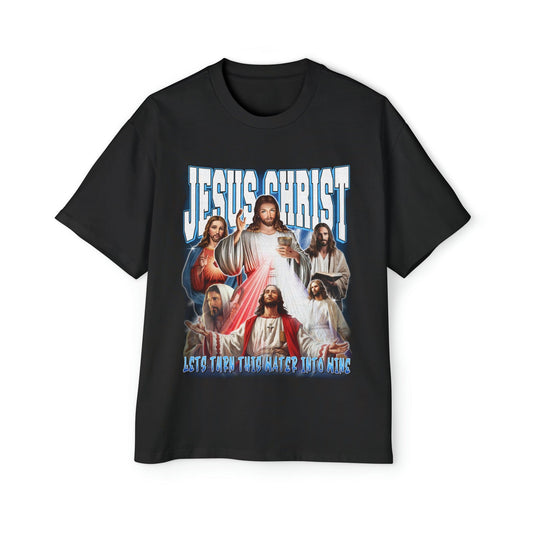 Jesus Christ Oversized Tee Graphic Tees Australia Black / S Graphic T-Shirt Australia -  Cool Graphic T-Shirts Online -  Jesus Christ Oversized Tee | Vintage Retro Oversized Tee