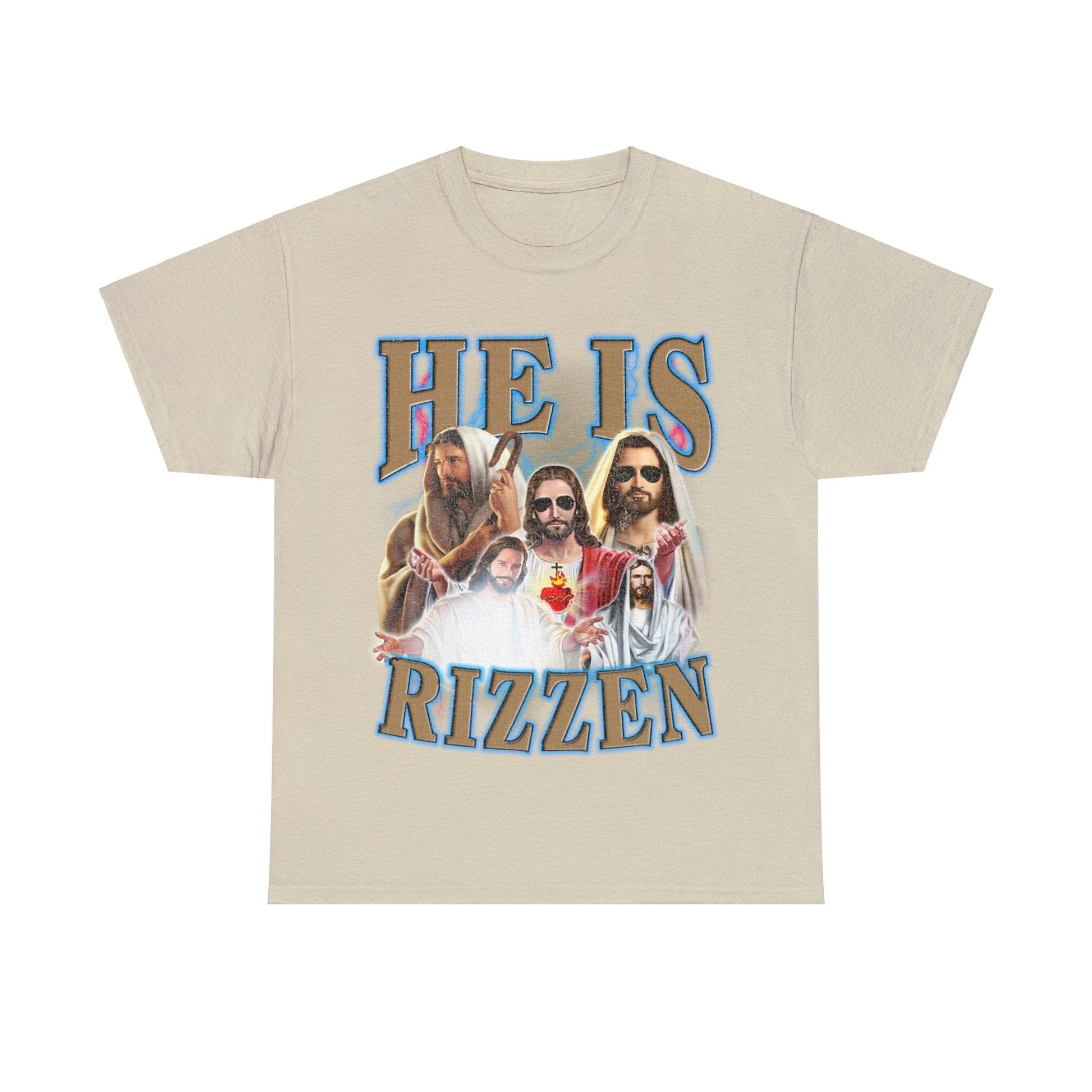 Jesus He Is Rizzen Graphic Tee Graphic Tees Australia Graphic T-Shirt Australia -  Cool Graphic T-Shirts Online -  Jesus He Is Rizzen T-Shirt | Funny T-Shirts Australia