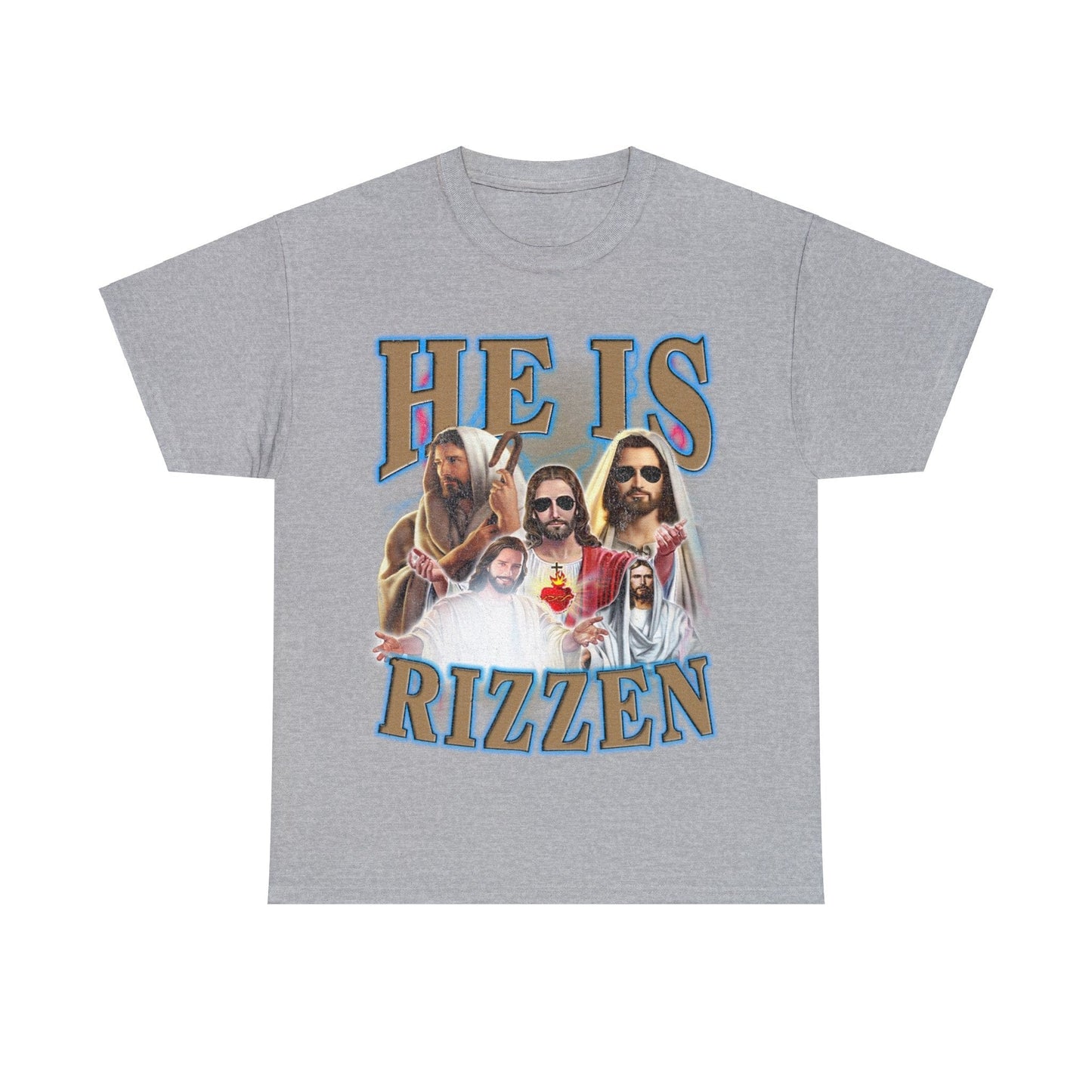 Jesus He Is Rizzen Graphic Tee Graphic Tees Australia Graphic T-Shirt Australia -  Cool Graphic T-Shirts Online -  Jesus He Is Rizzen T-Shirt | Funny T-Shirts Australia